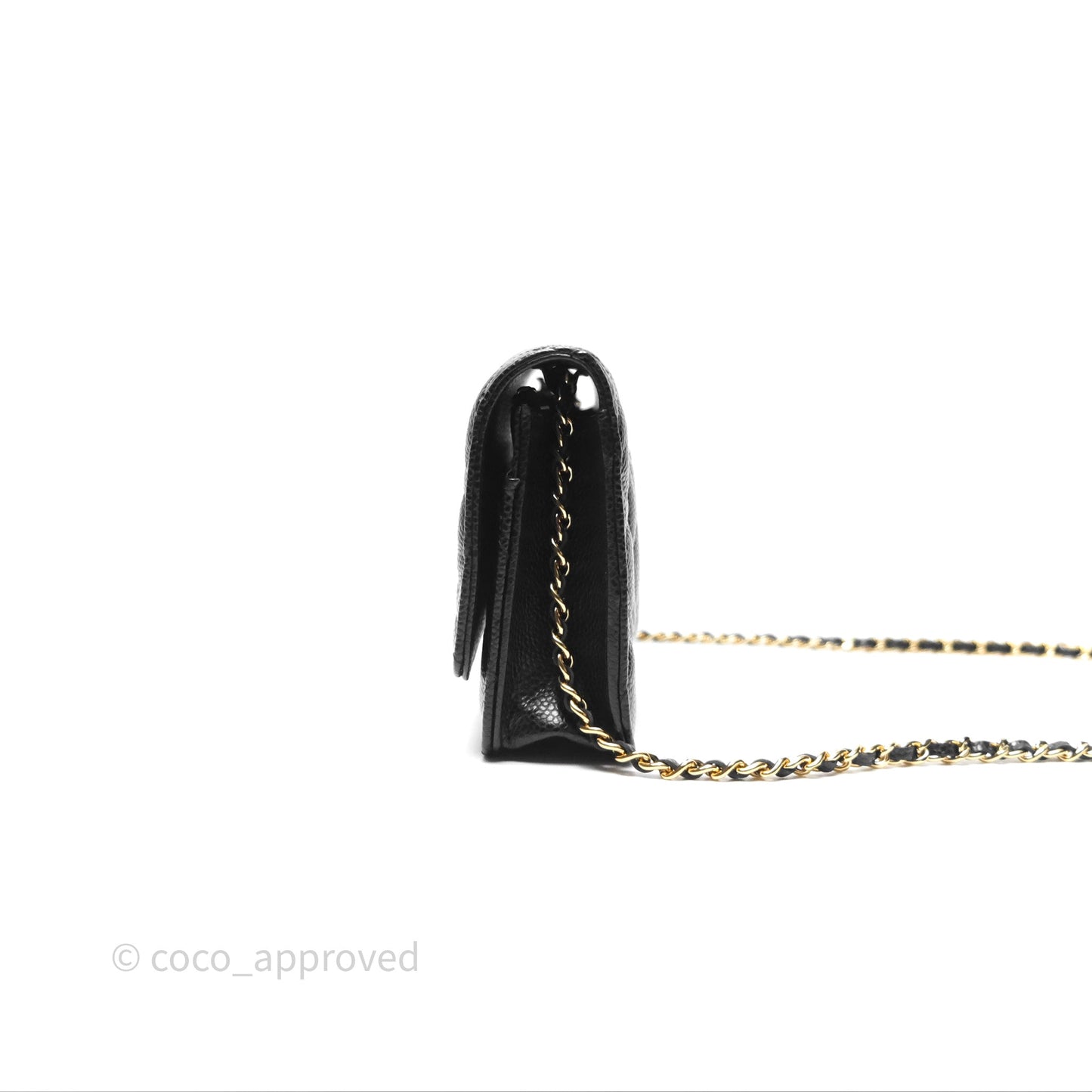 Chanel Quilted WOC Black Caviar Gold Hardware
