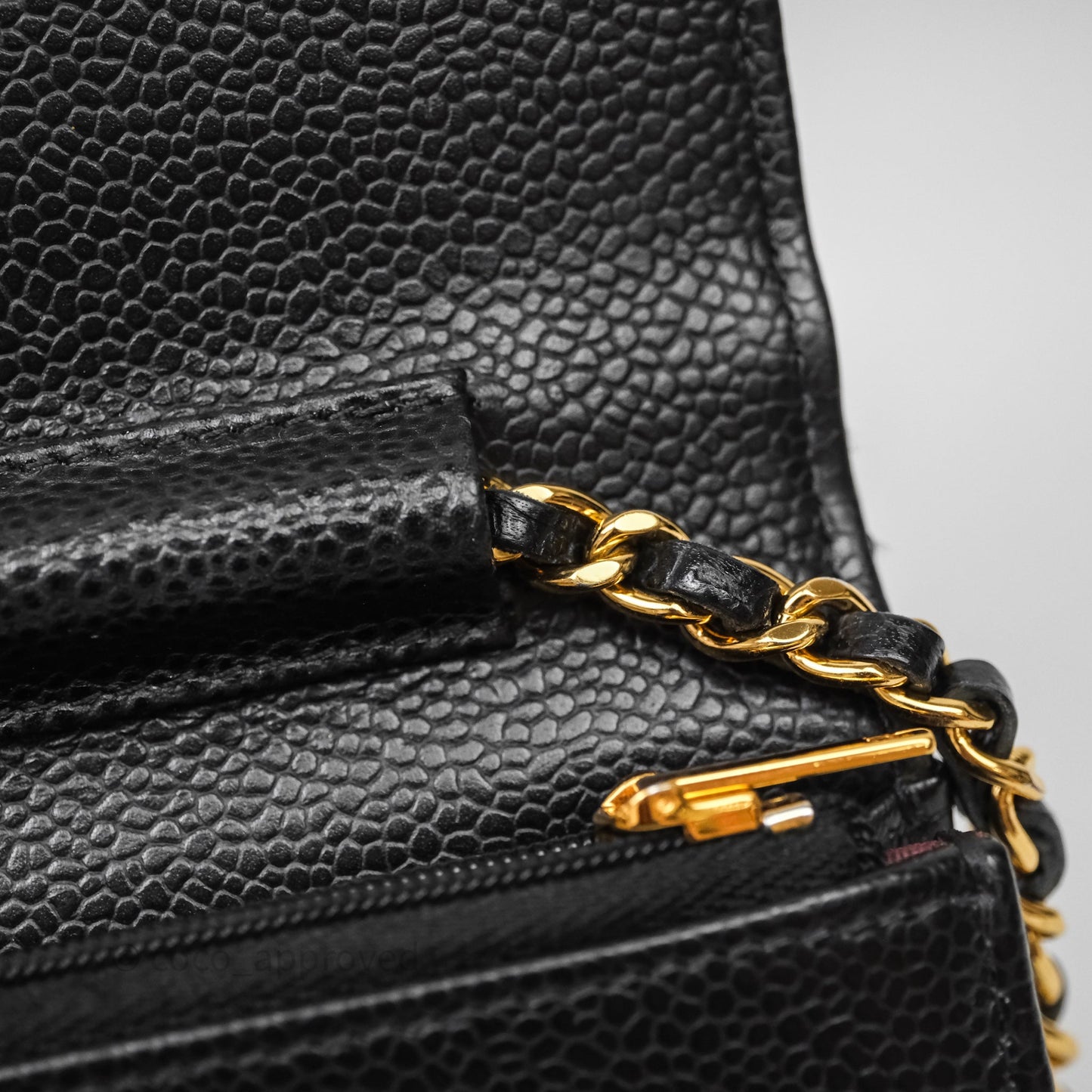 Chanel Quilted WOC Black Caviar Gold Hardware