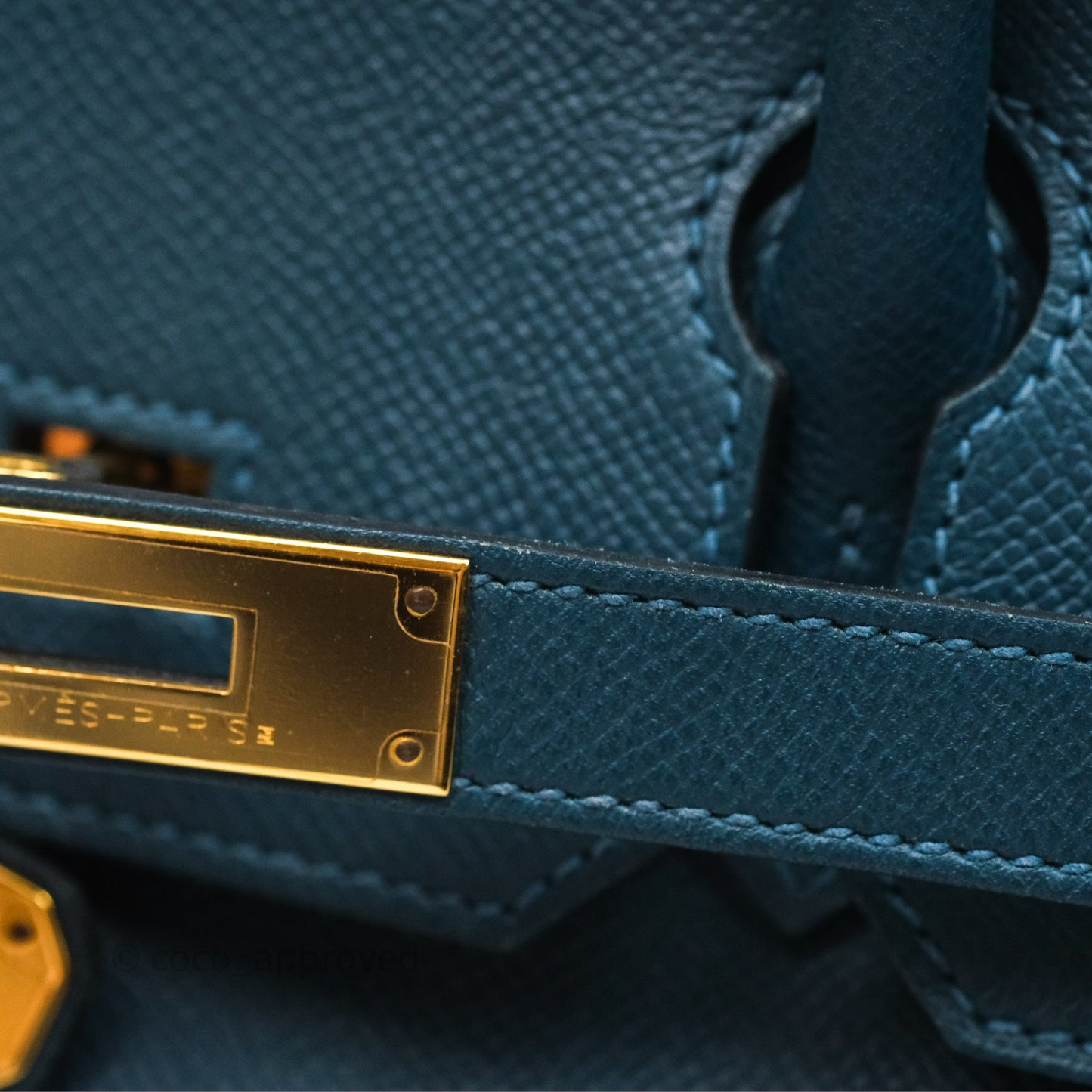 Hermès Birkin 30 Retourne Bleu de Prusse 7P Epsom Gold Hardware