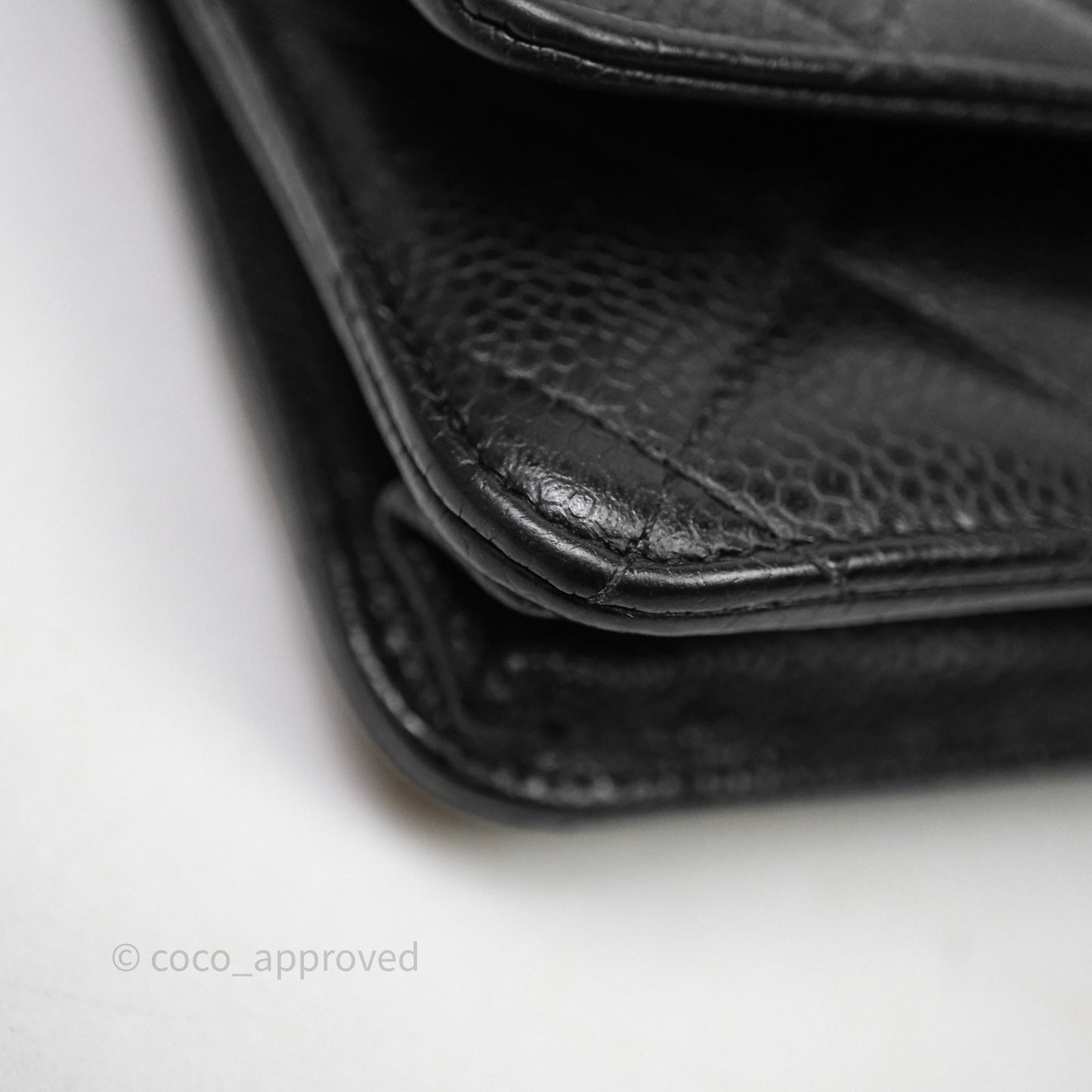 Chanel Classic Wallet On Chain WOC Quilted Black Caviar Gold Hardware