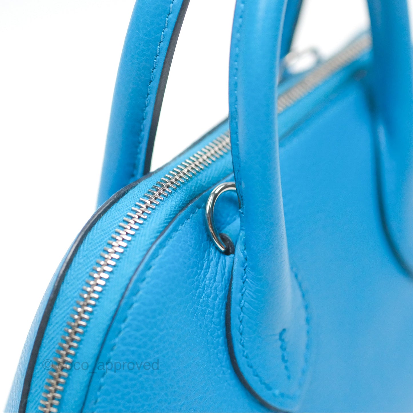 Hermès Bolide Mini 1923 Bleu Frida Evercolor Palladium Hardware