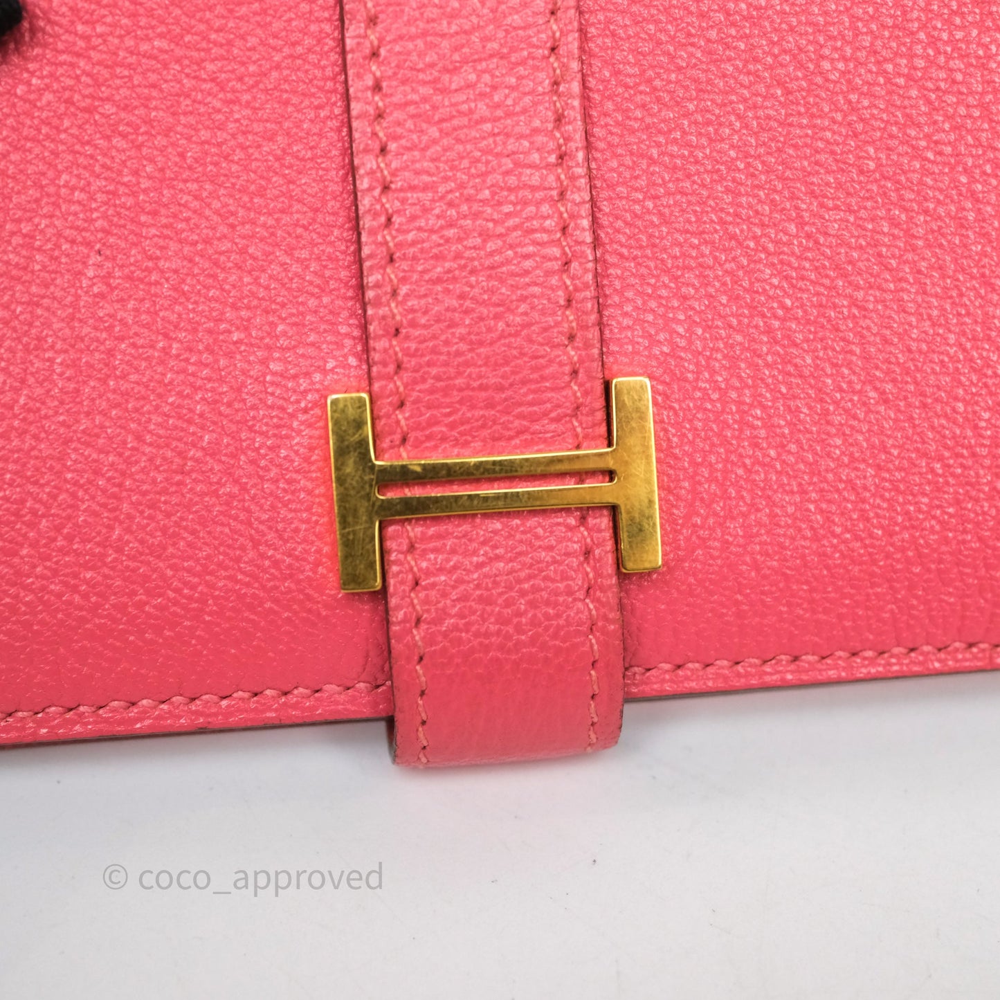 Hermès Bearn Mini Wallet Rose Lipstick U5 Chevre Mysore Gold Hardware