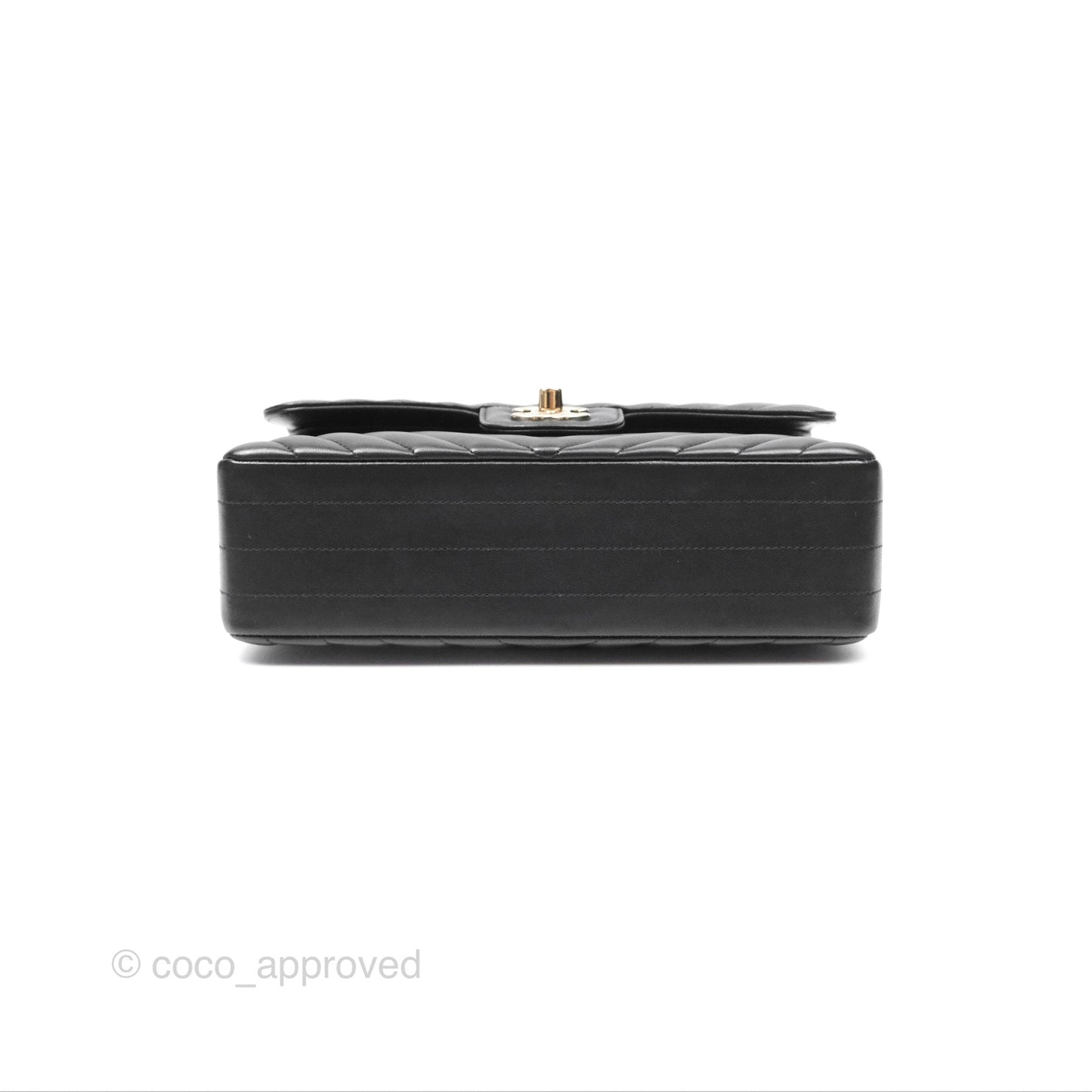 Chanel Small Classic Chevron Flap Black Lambskin Gold Hardware