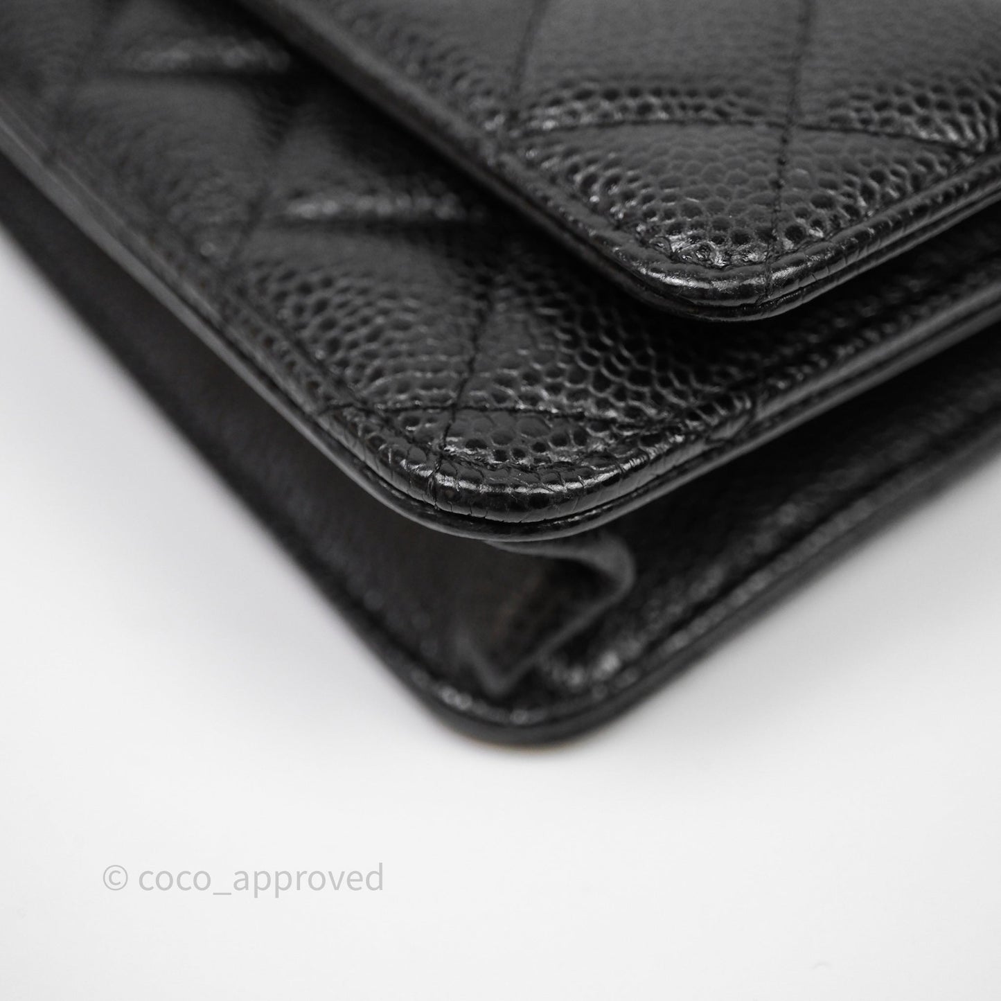 Chanel Quilted WOC Black Caviar Gold Hardware