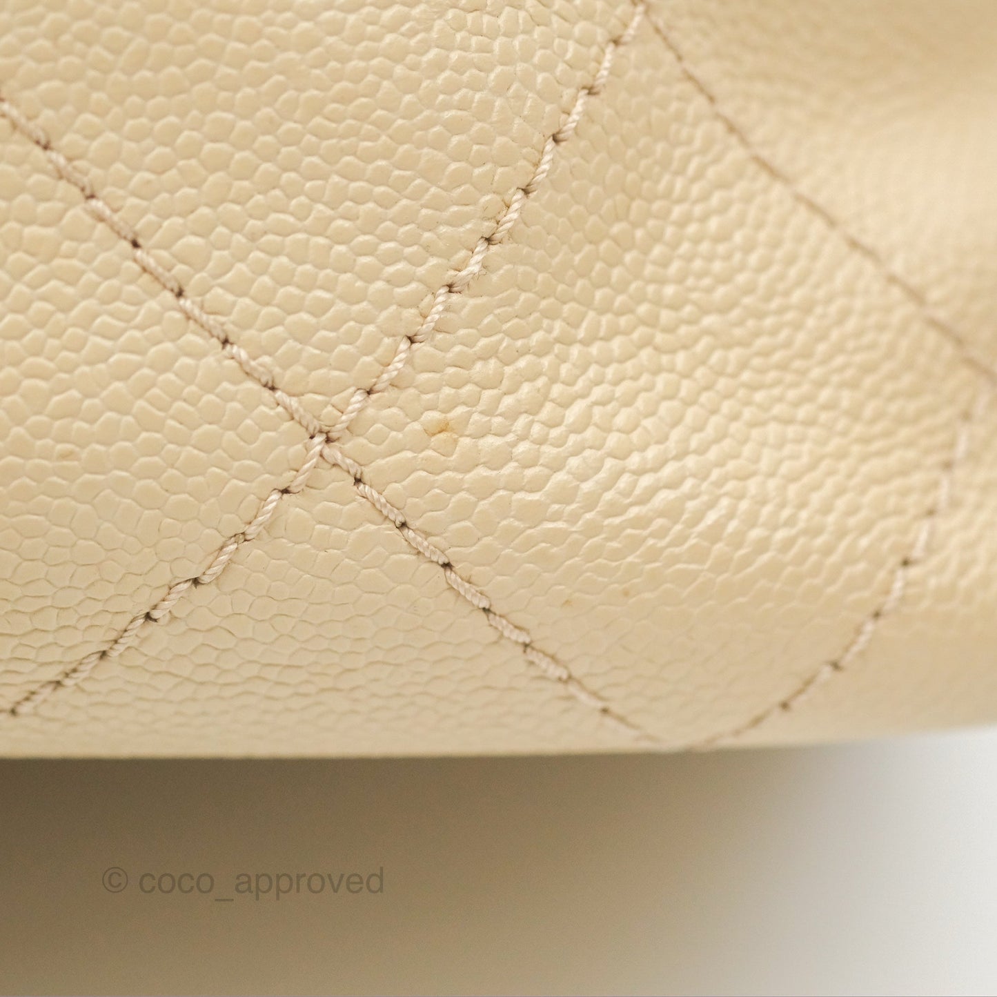 Chanel Large Fever Shopping Tote Quilted Beige Black Caviar