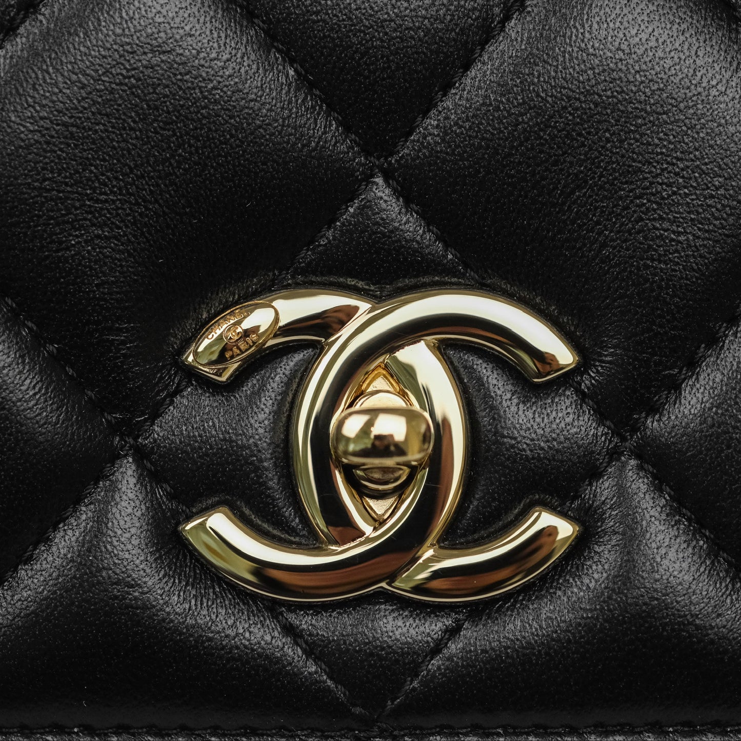 Chanel Small Trendy CC Black Lambskin Gold Hardware