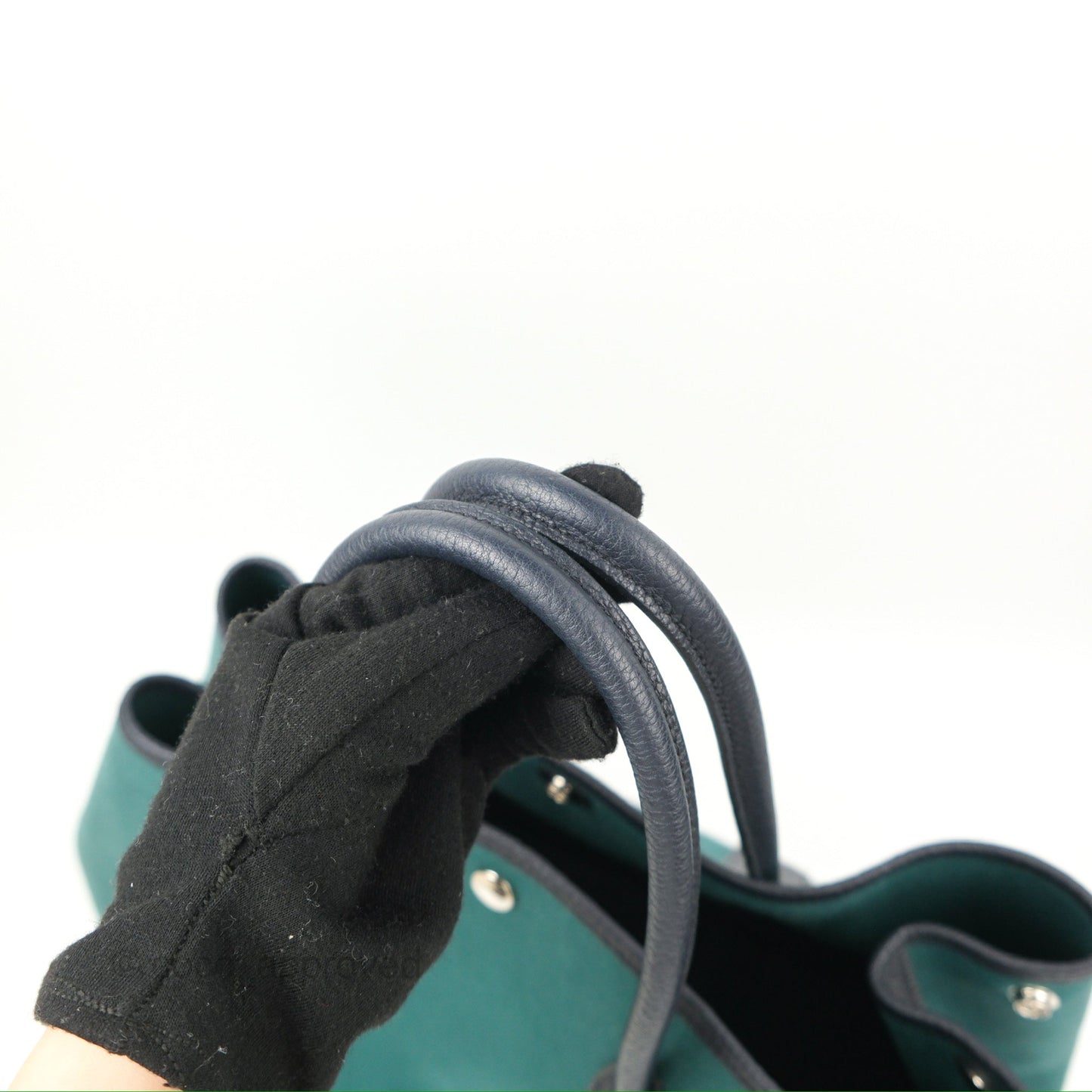 Hermès Garden Party 36 Malachite/ Blue Indigo Canvas