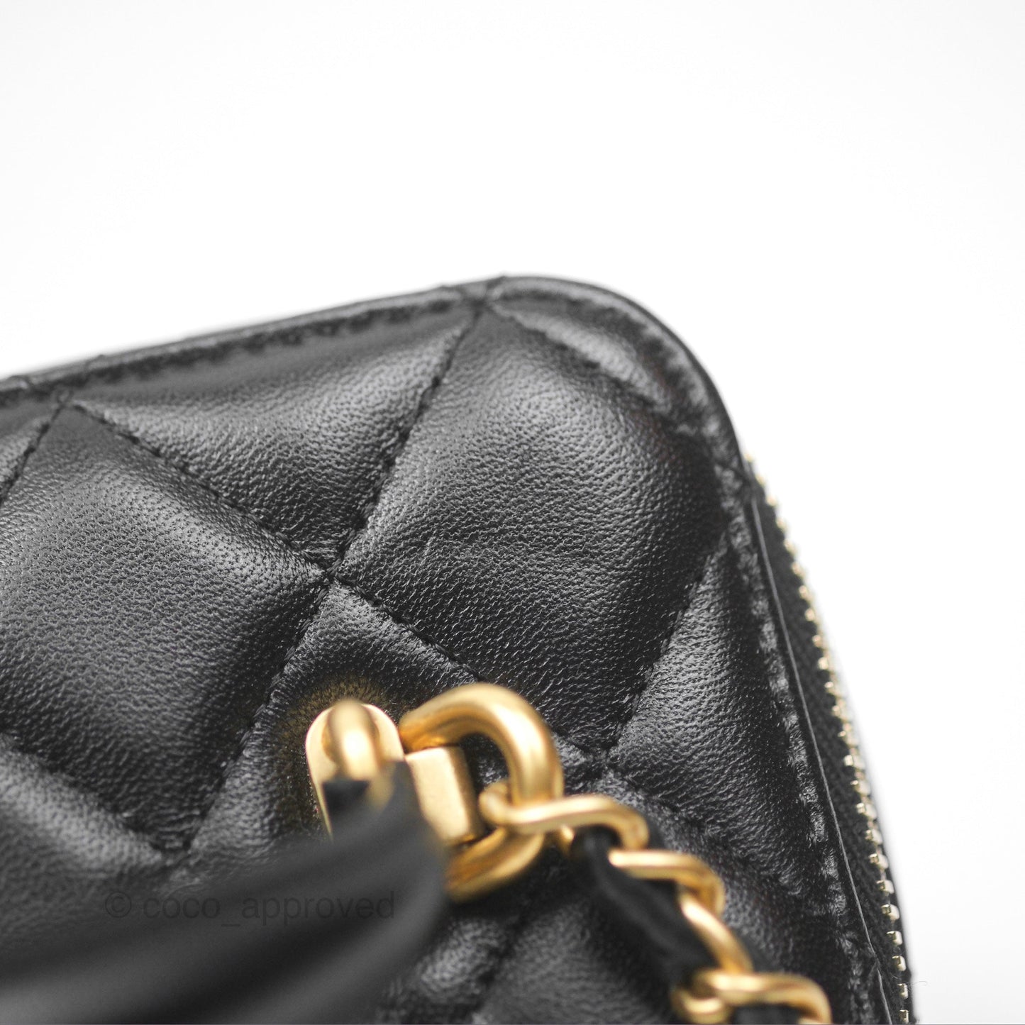 Chanel Vanity Rectangular Top Handle Black Lambskin Gold Hardware