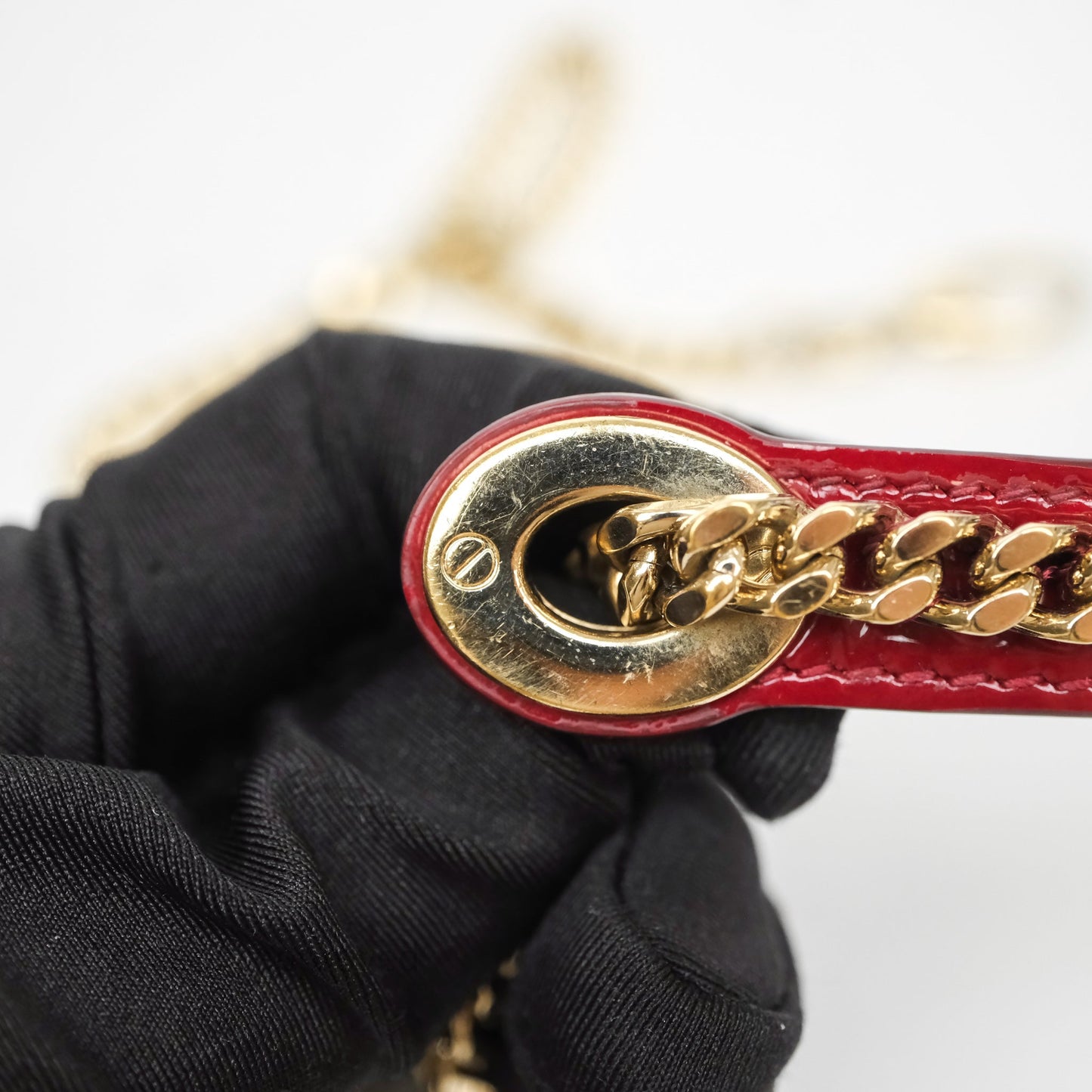 Christian Dior Mini Lady Dior Red Patent Cannage Gold Hardware