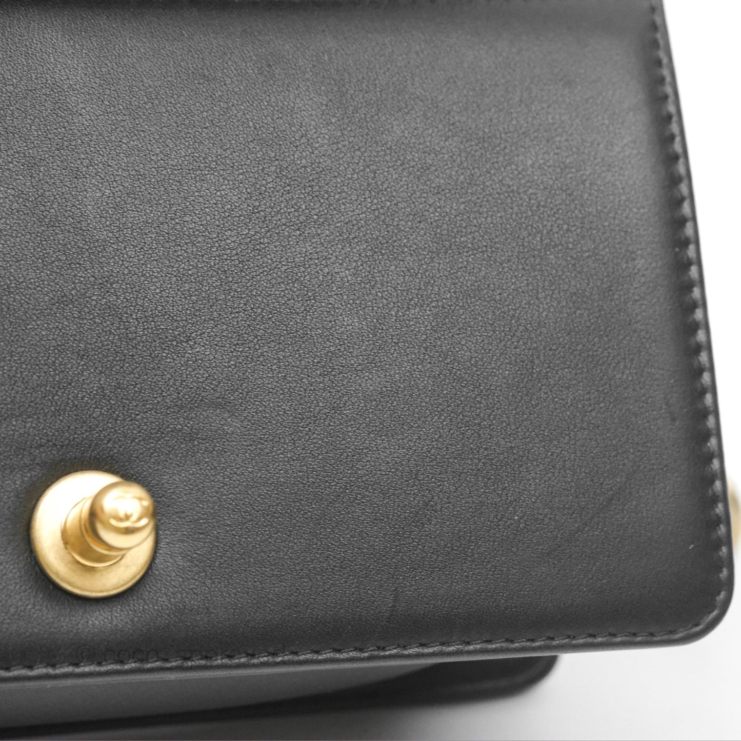 Chanel Small Boy Black Calfskin Gold Hardware
