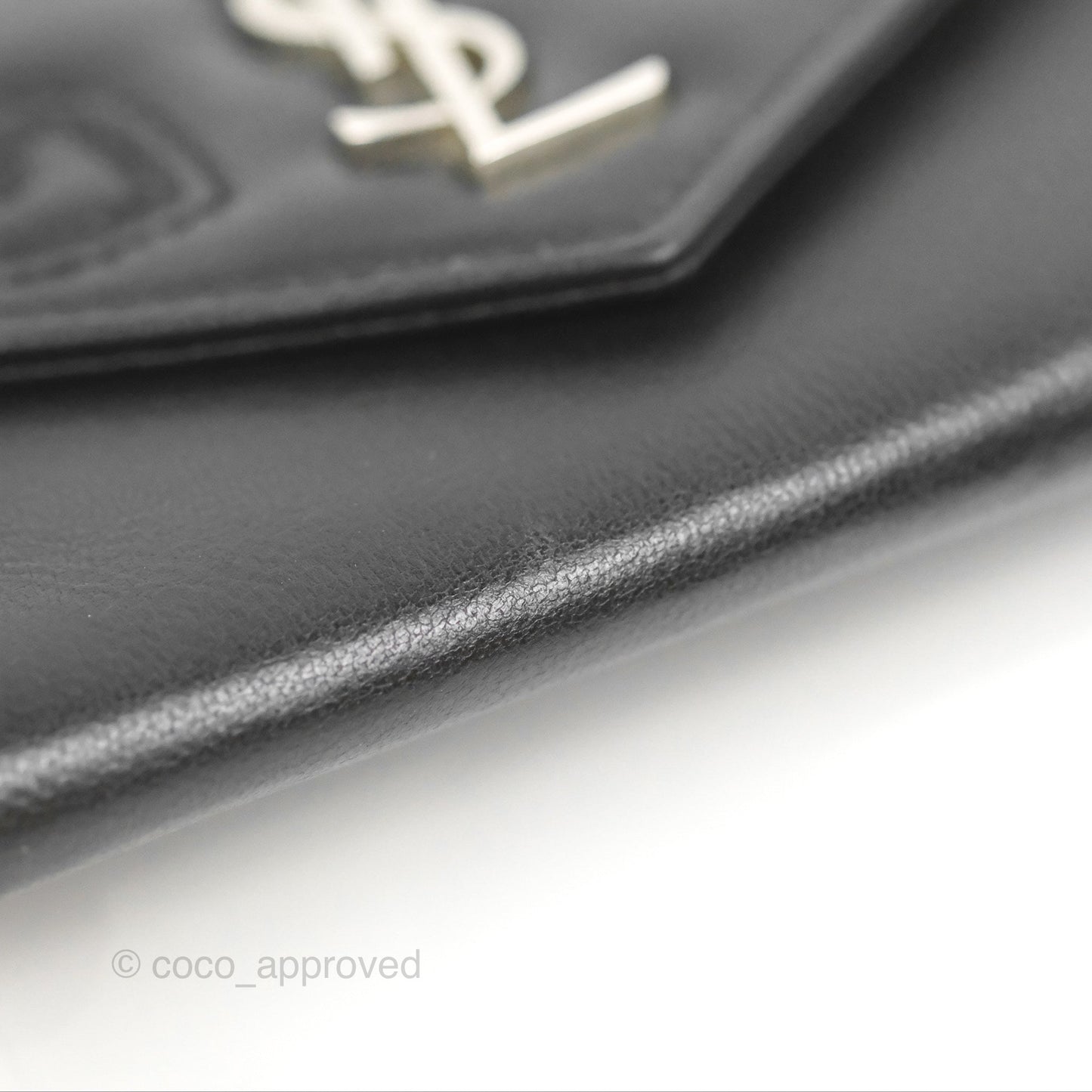 Saint Laurent Heart Flap Card Holder Wallet Black