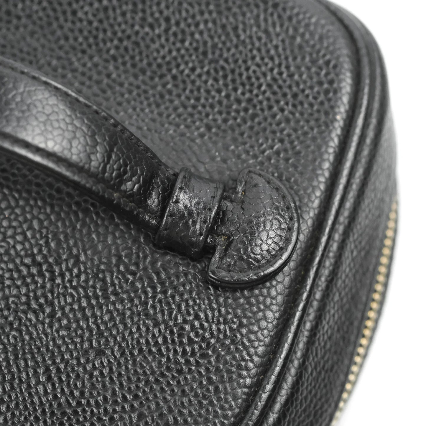 Chanel Vintage Vanity Case Black Caviar Gold Hardware