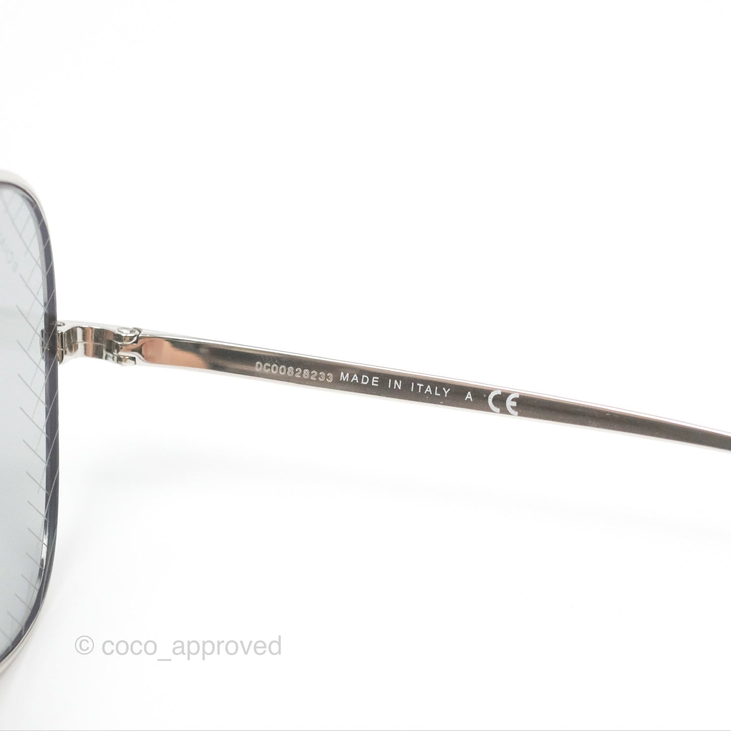 Chanel Gradient Lenses Square Sunglasses Silver Tone