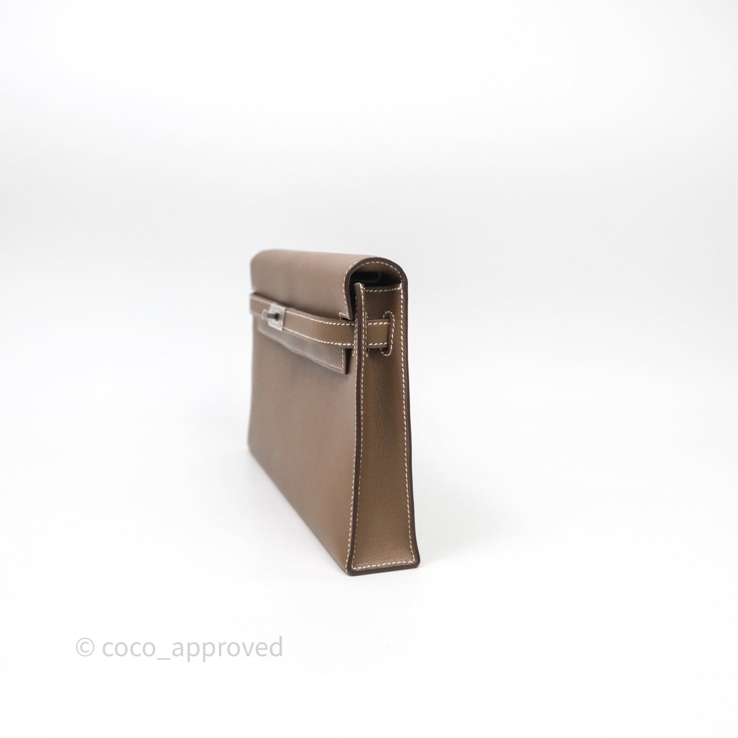 Hermes Kelly Elan Etoupe Madame Palladium Hardware