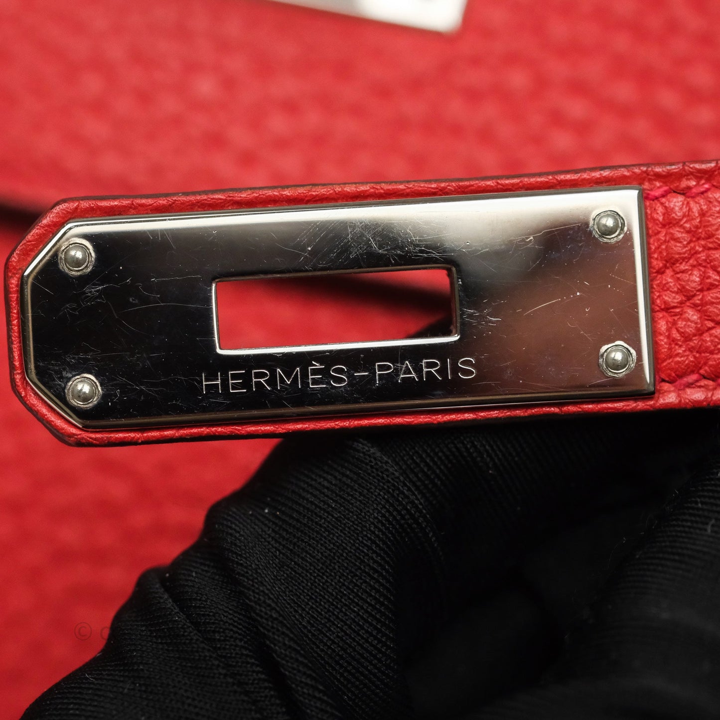 Hermès Kelly 35 Retourne Red Togo Palladium Hardware