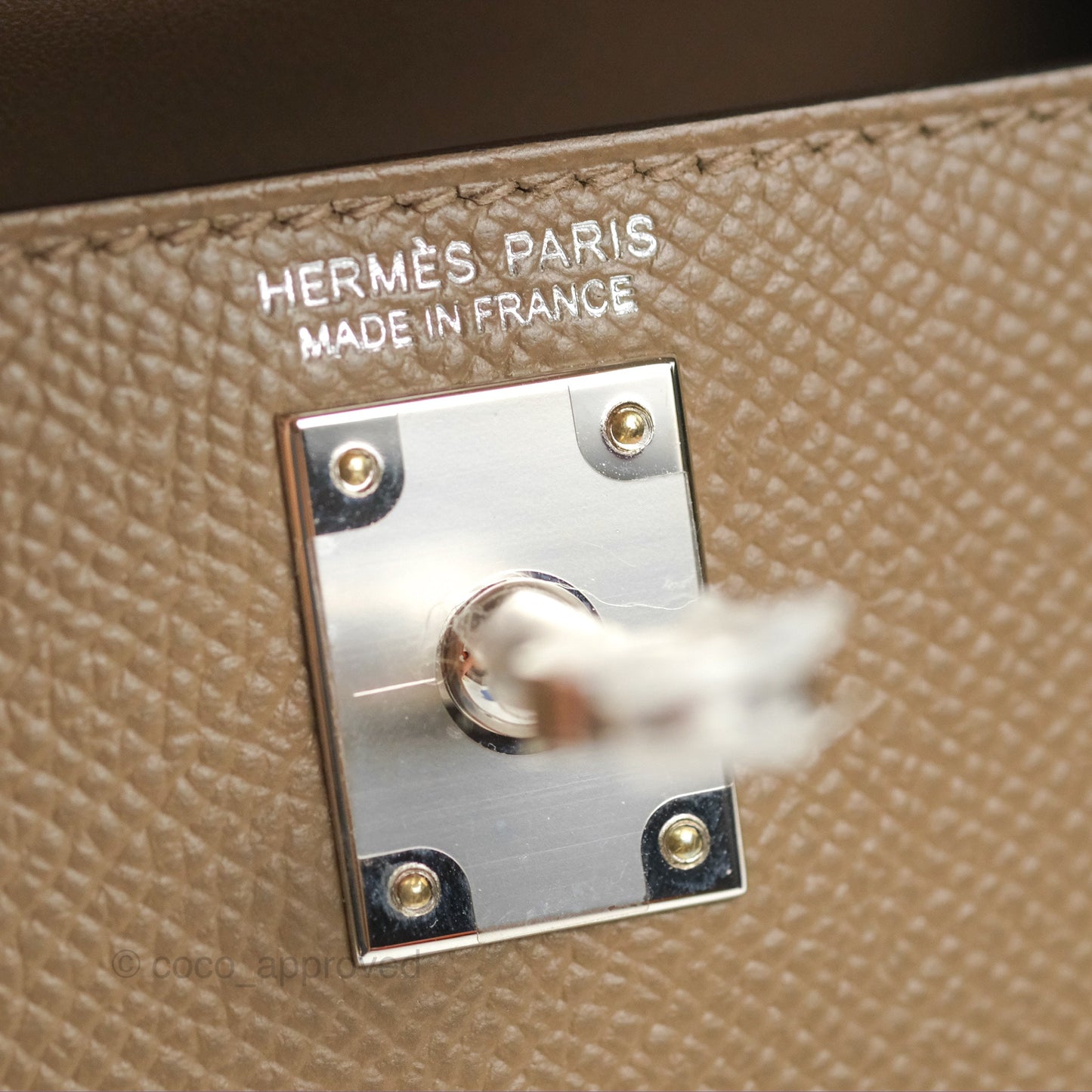 Hermès Mini Kelly II Etoupe 18/Alezan 3G/Biscuit 48 Epsom Palladium Hardware