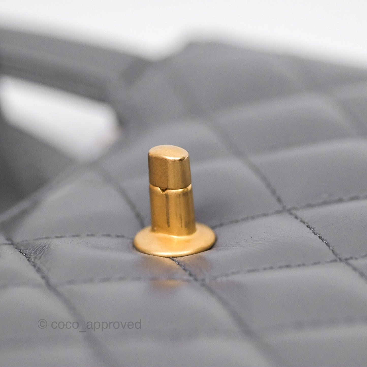 Chanel Kelly Bag Quilted Grey Shiny Calfskin Aged Gold Hardware