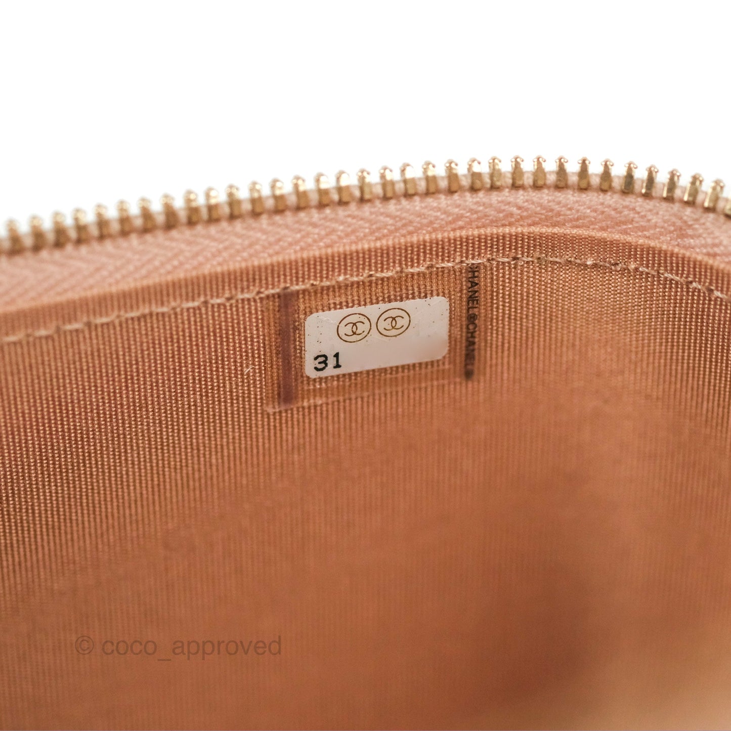 Chanel Vanity Rectangular Top Handle Beige Lambskin Gold Hardware