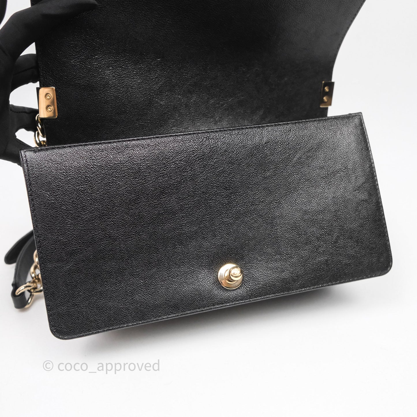 Chanel Medium Boy Chevron Black Caviar Light Gold Hardware