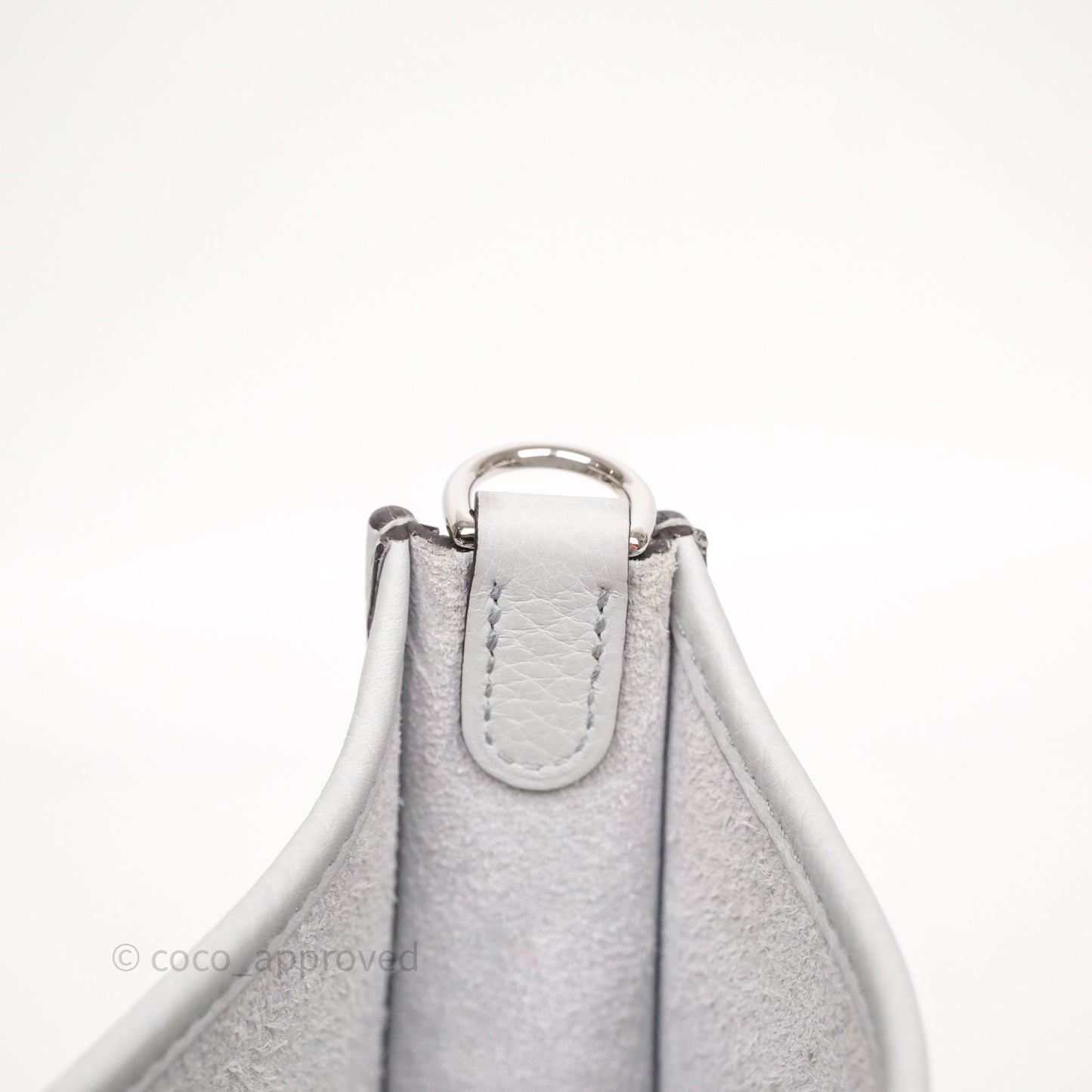 Hermès Mini Evelyne 16 Bleu Pale/Nata 08 Clemence Palladium Hardware