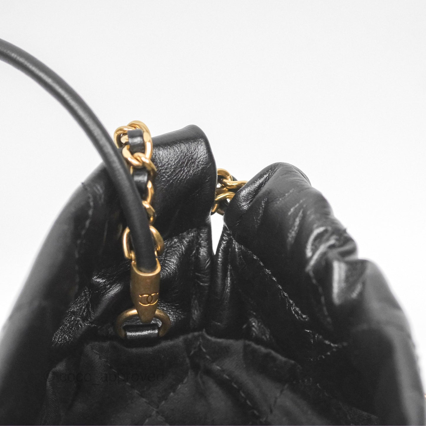 Chanel 22 Mini Bag Black Crumpled Calfskin