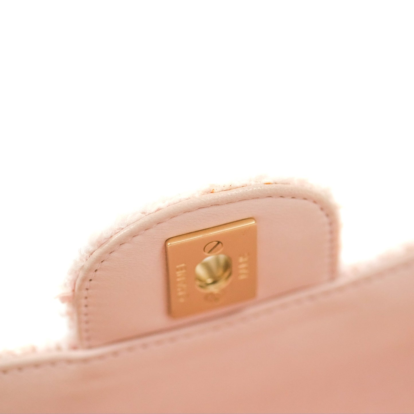 Chanel Classic M/L Medium Quilted Double Flap Pink Tweed Matte Gold Hardware