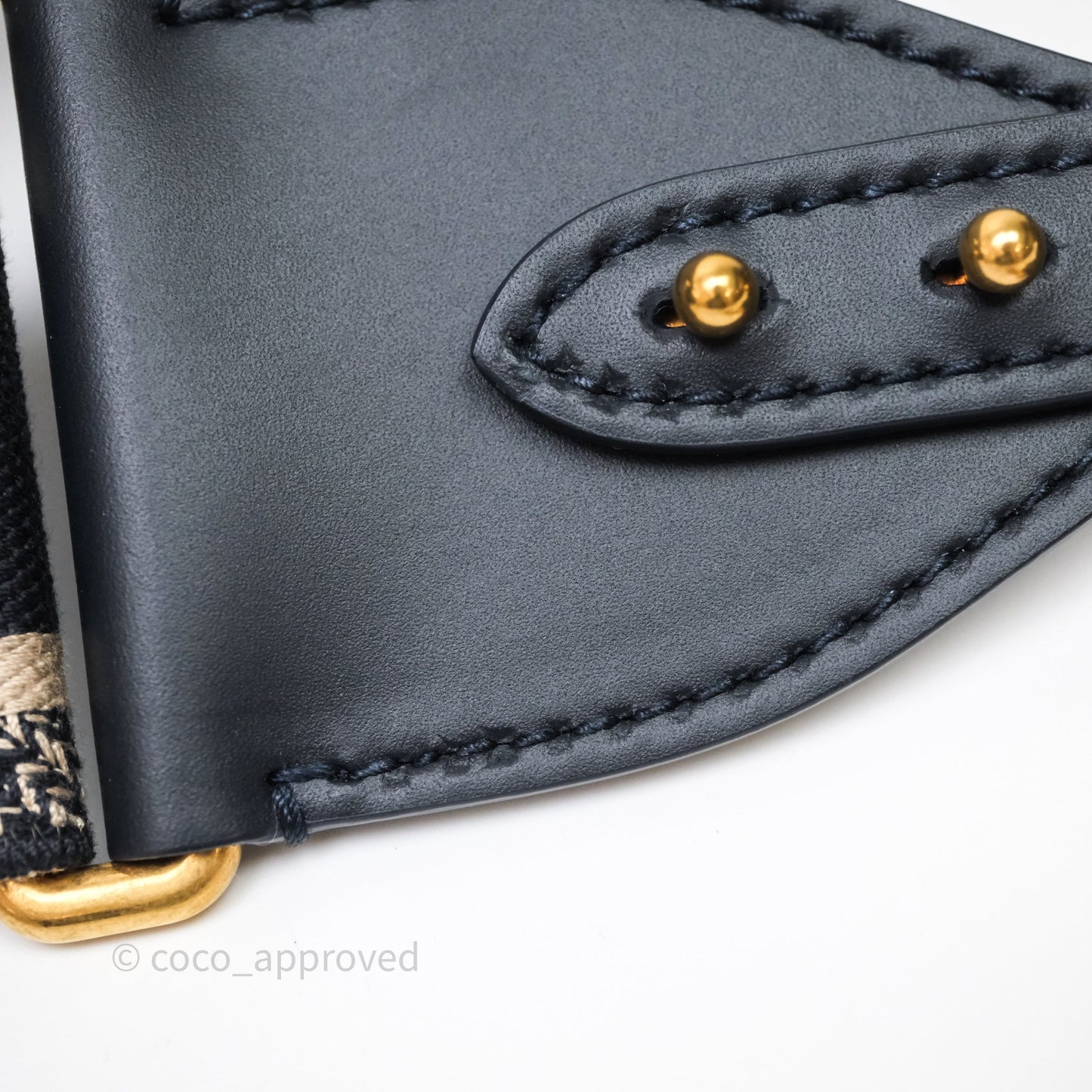 Christian Dior Navy 'Christian Dior Paris' Embroidery Shoulder Strap