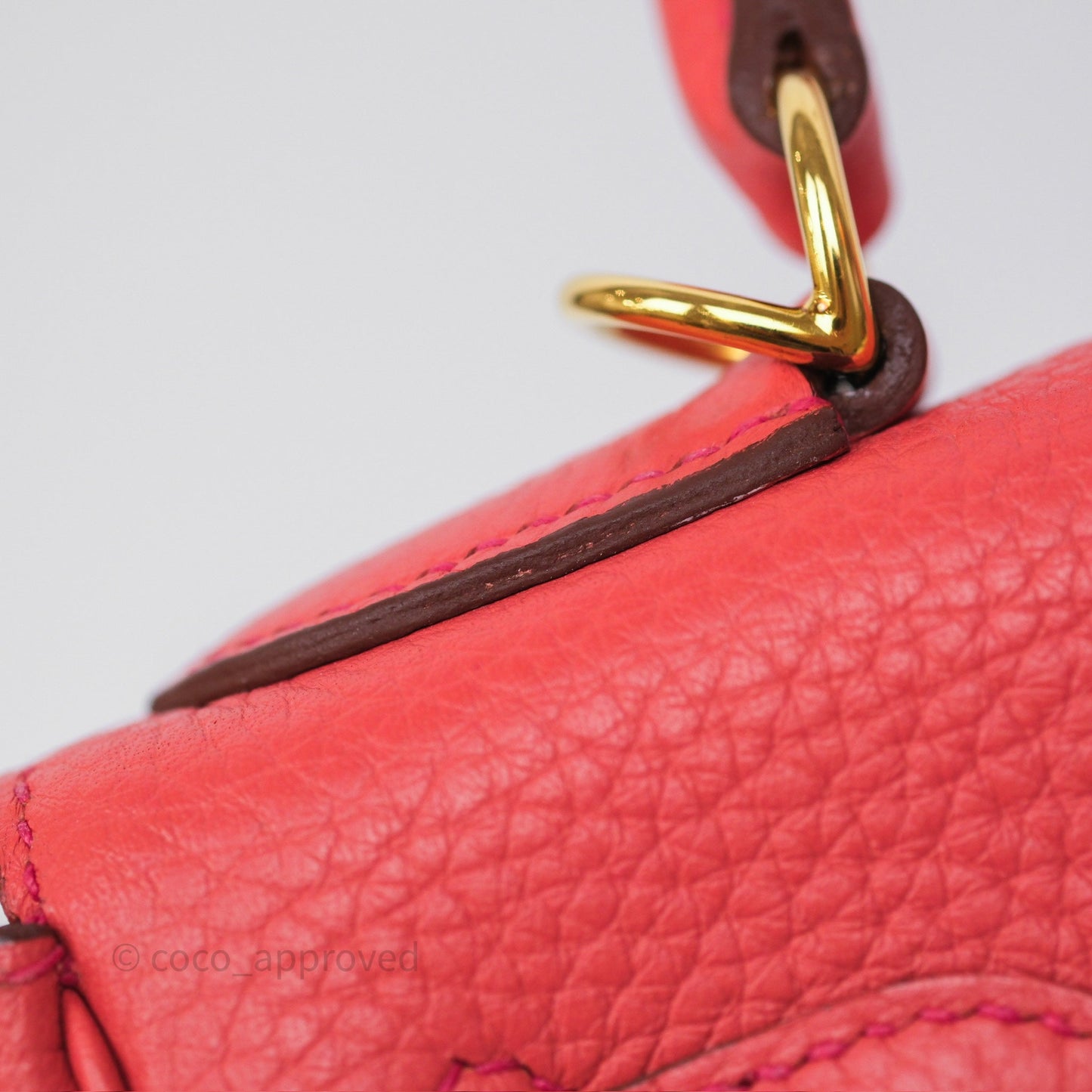 Hermès Kelly 28 Rose Jaipur Retourne Togo Gold Hardware