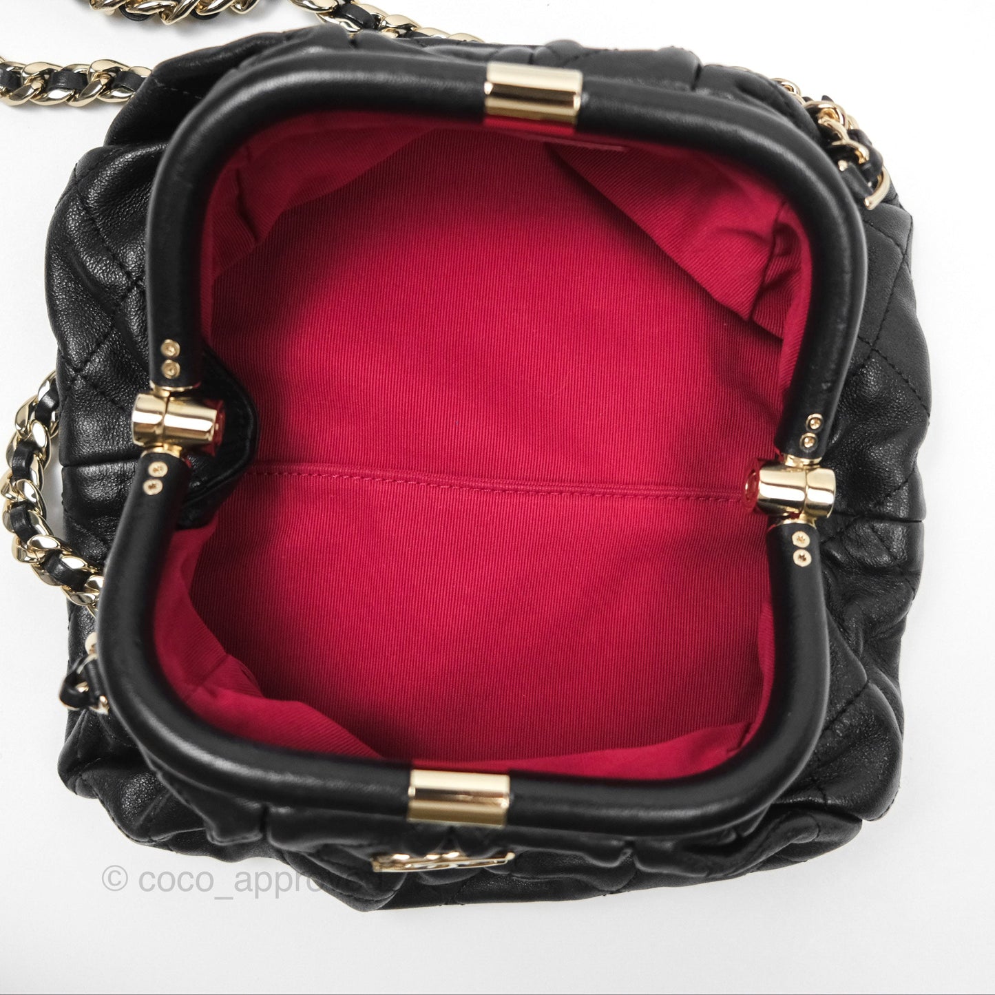 Chanel Quilted Clutch with Chain Black Lambskin Gold Hardware