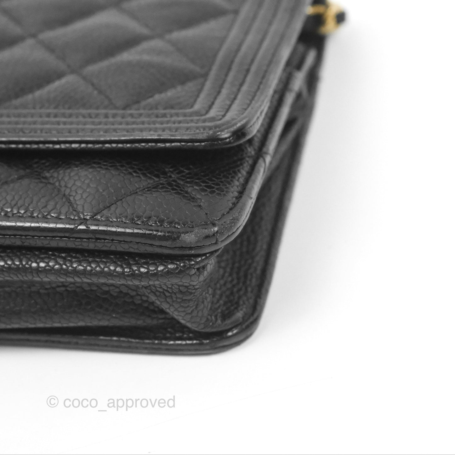 Chanel Boy Wallet on Chain WOC Black Caviar Gold Hardware