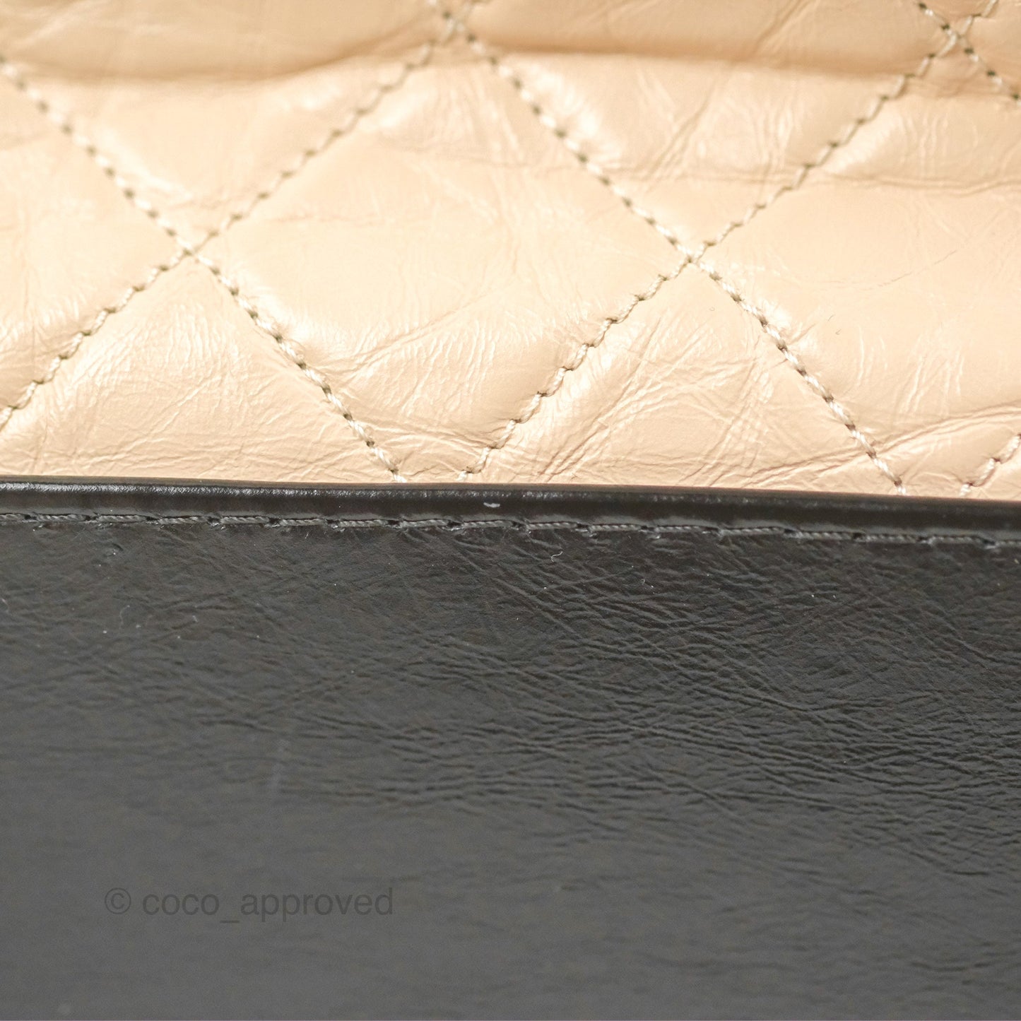 Chanel Large Gabrielle Shopping Tote Quilted Beige Aged Calfskin