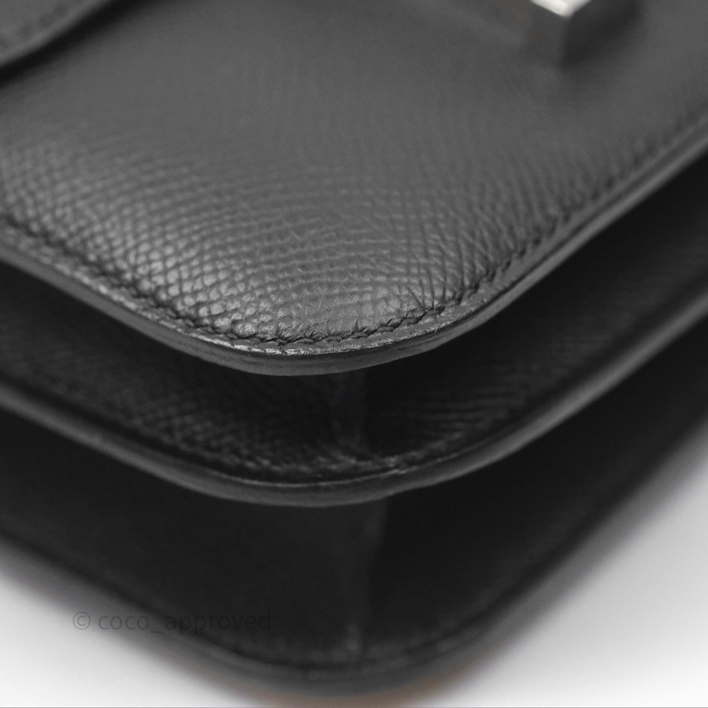 Hermès Constance Mini 18cm Mirror Noir 89 Epsom Palladium Hardware