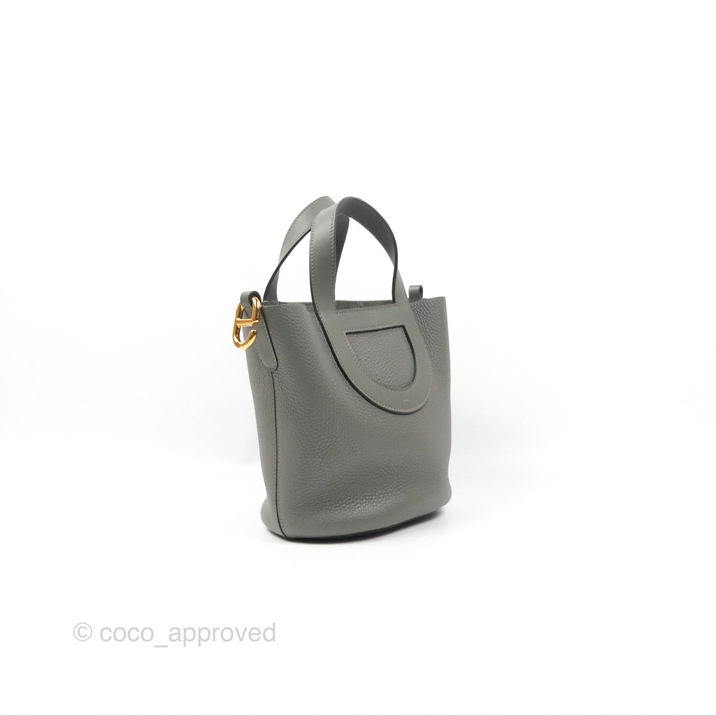 Hermes In-The-Loop 18 Gris Meyer 0L Clemence Gold Hardware
