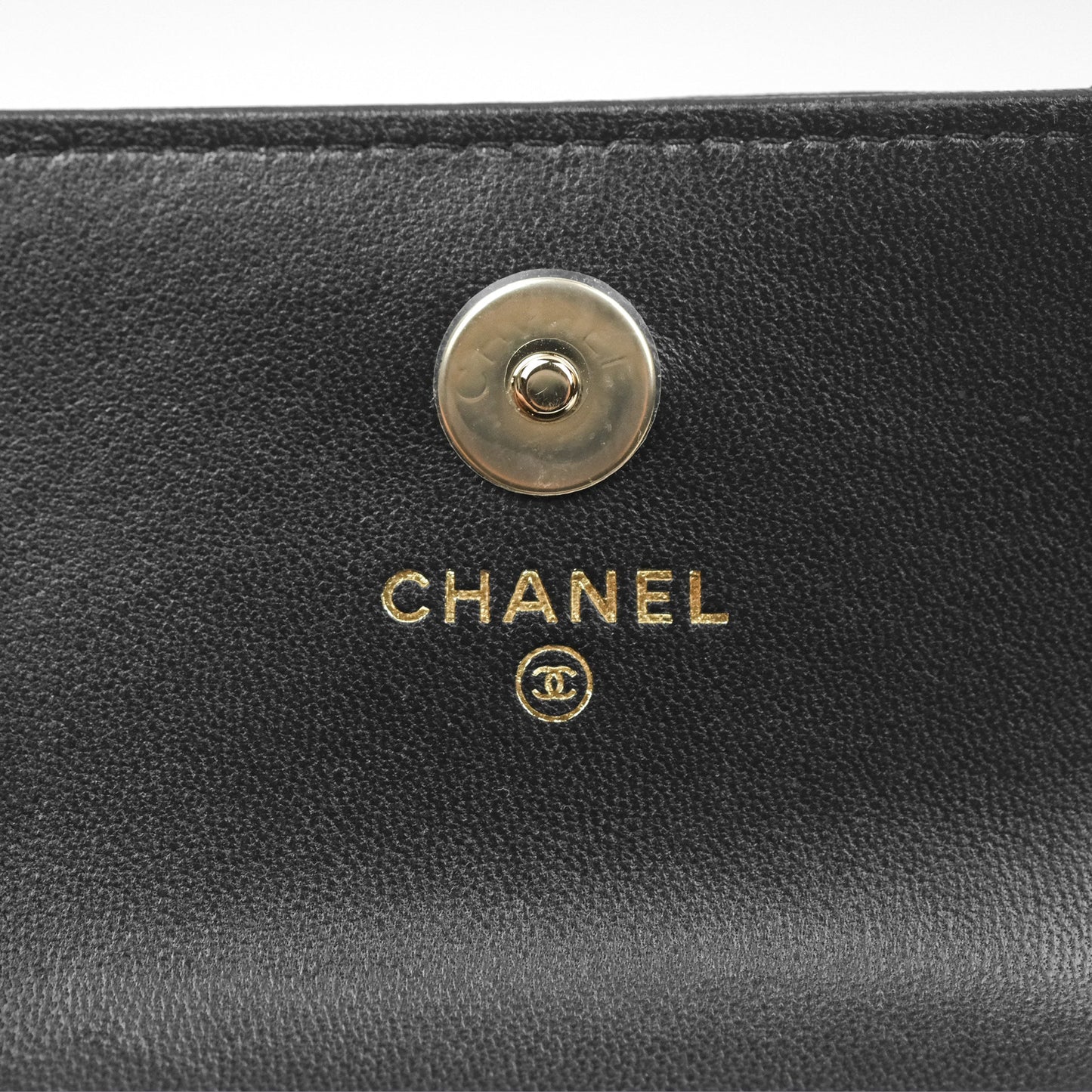 Chanel Mini Clutch With Pearl Chain Black Lambskin Gold Hardware