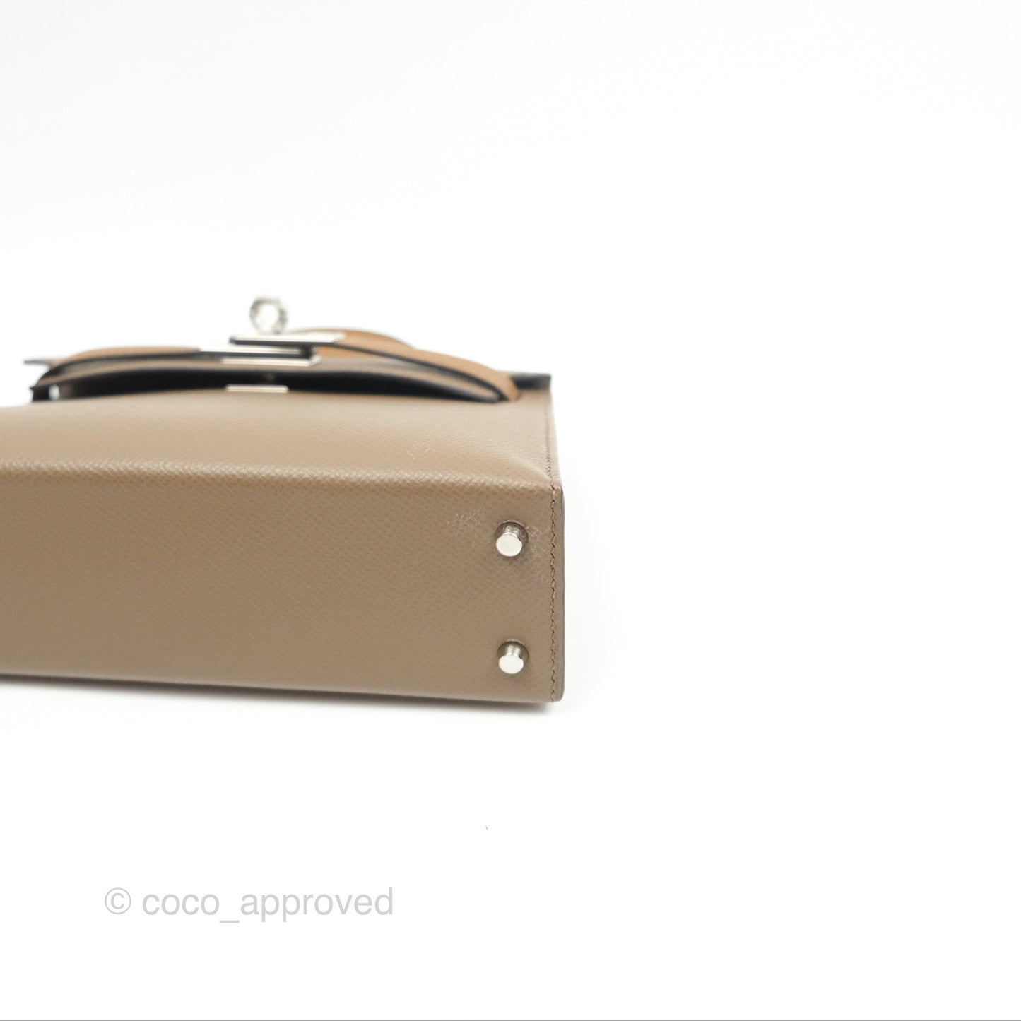 Hermès Mini Kelly II Etoupe 18/Alezan 3G/Biscuit 48 Epsom Palladium Hardware
