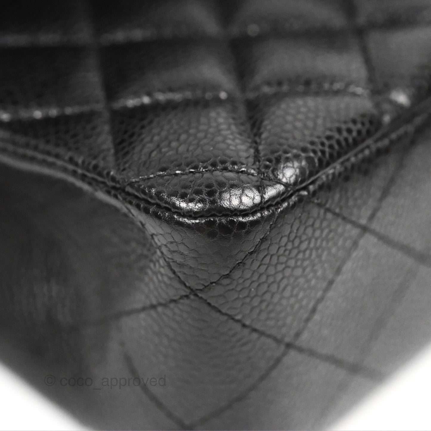Chanel Classic M/L Medium Flap Quilted Black Caviar Silver Hardware