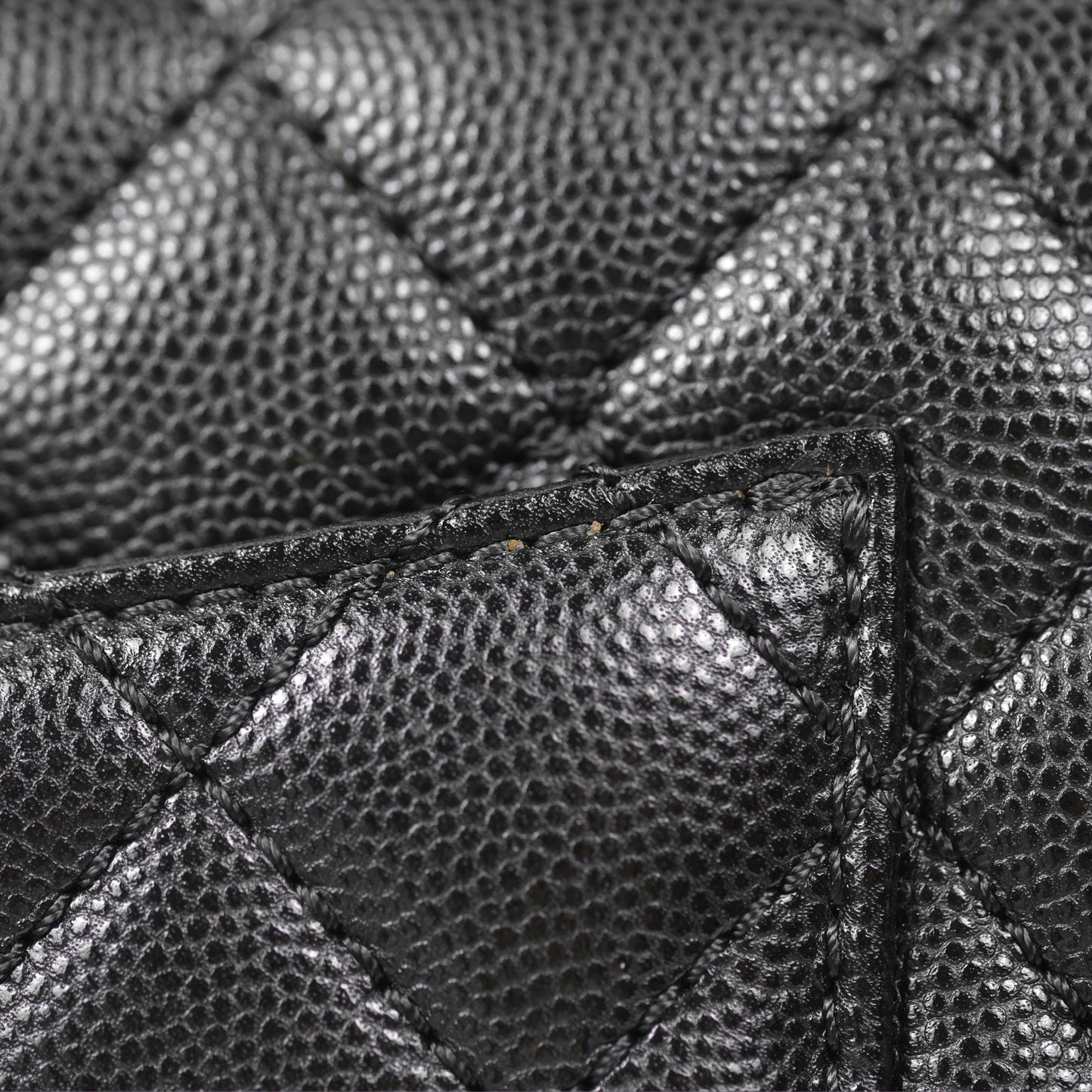 Chanel Small Coco Handle Black Caviar Gold Hardware Lizard Embossed Handle
