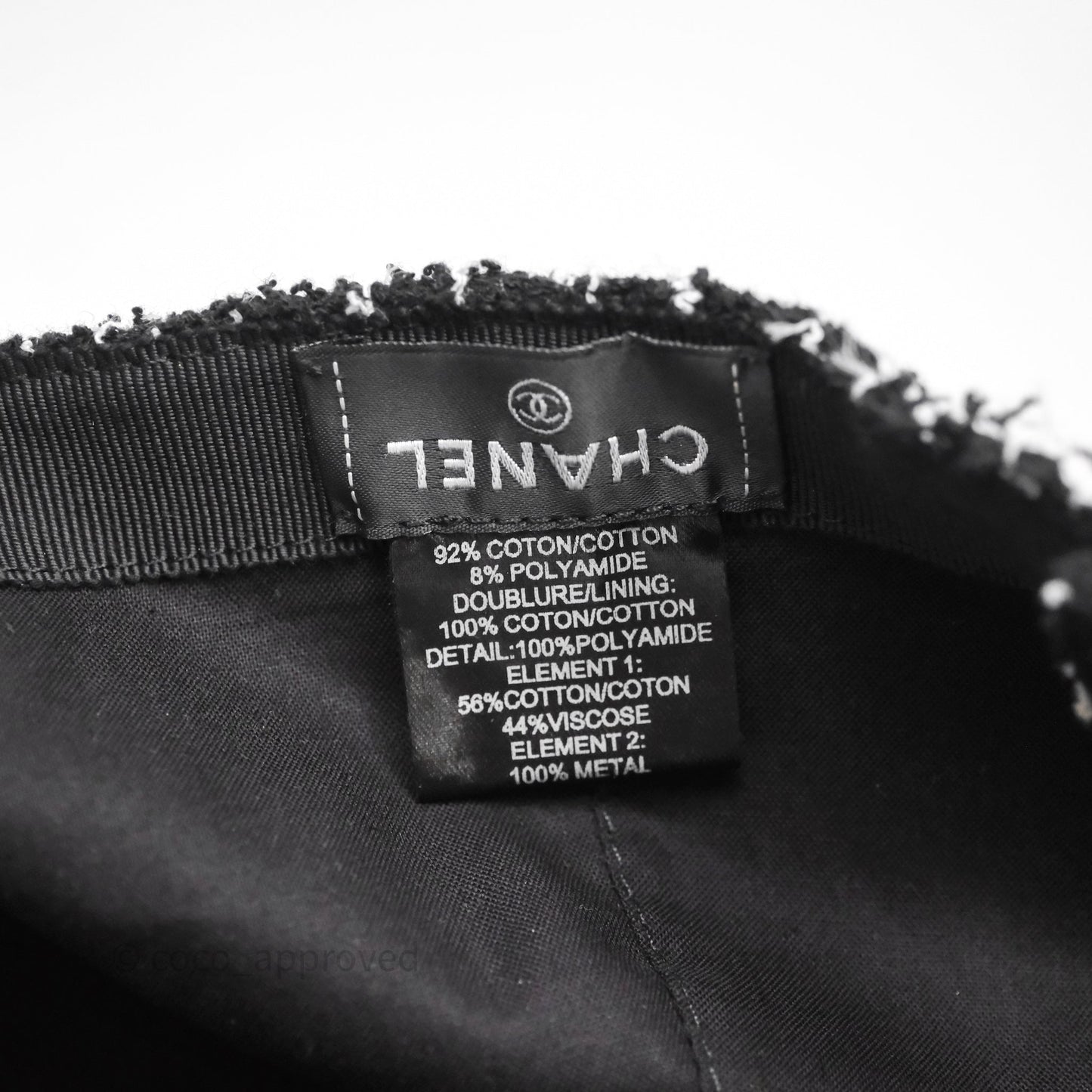 Chanel CC Tweed Cap Black/White