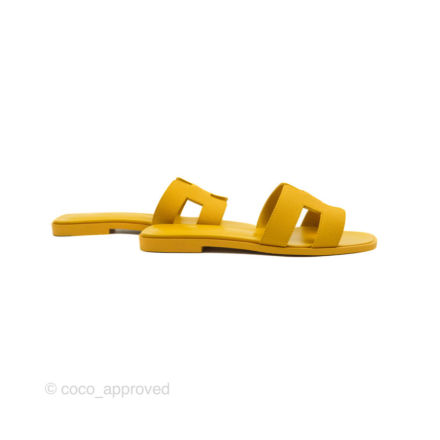 Hermès Oran Sandals in Mustard Yellow Size 35
