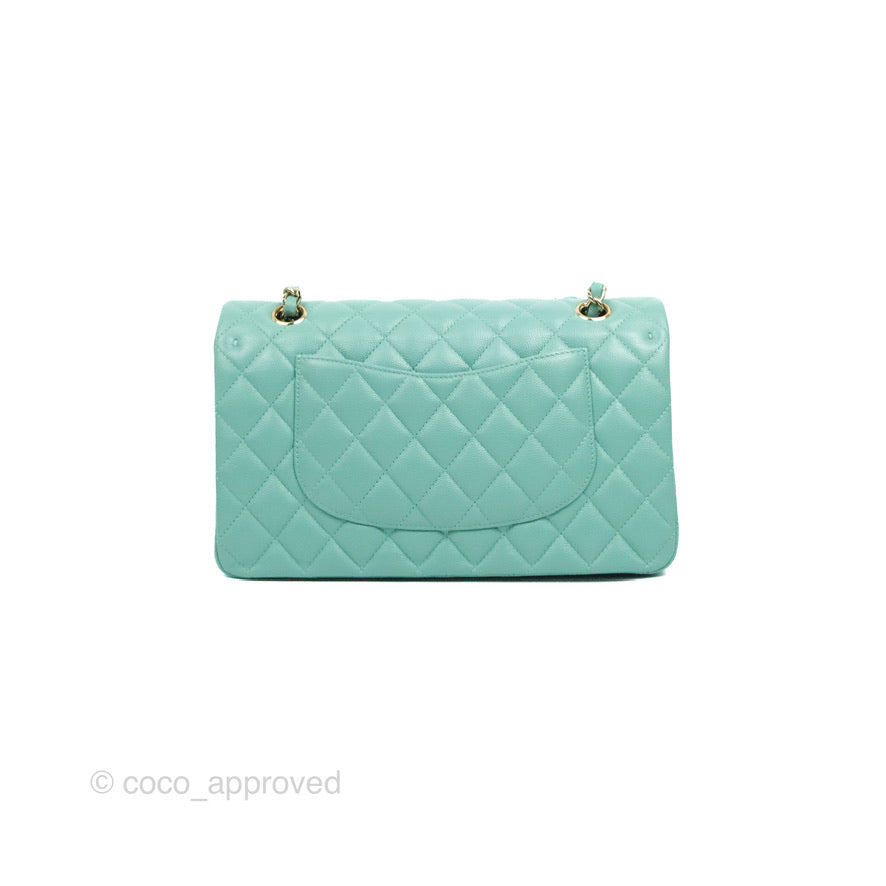 Chanel Classic M/L Medium Flap Quilted Tiffany Caviar Gold Hardware 21S