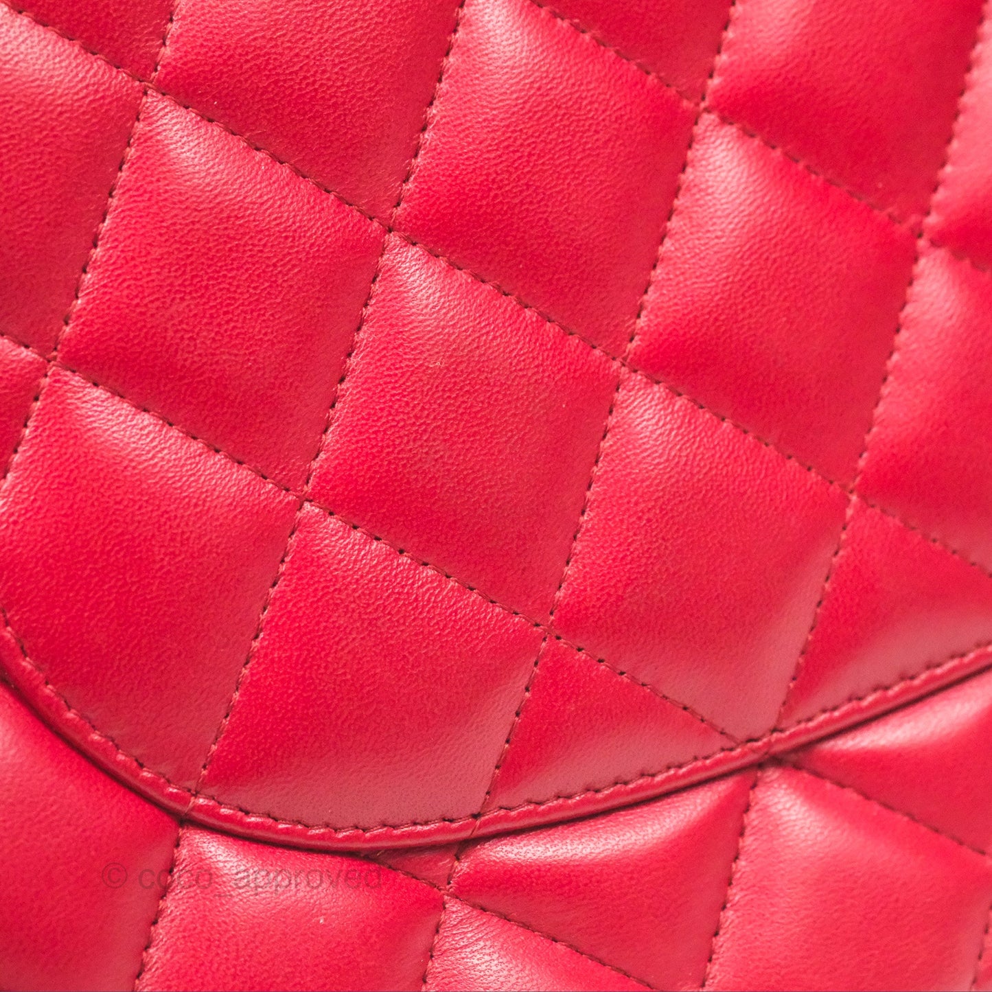 Chanel Jumbo Double Flap Red Lambskin Silver Hardware