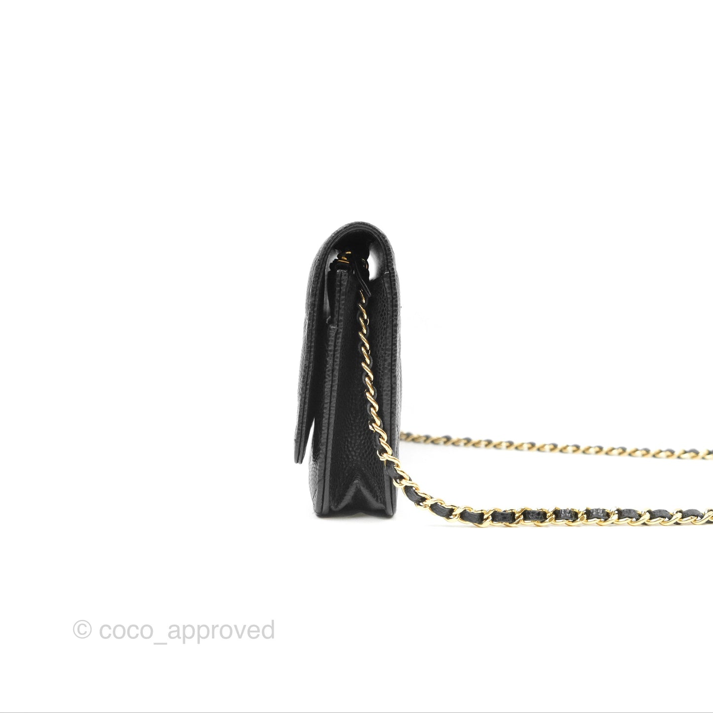 Chanel Quilted Classic Wallet On Chain WOC Black Caviar Gold Hardware