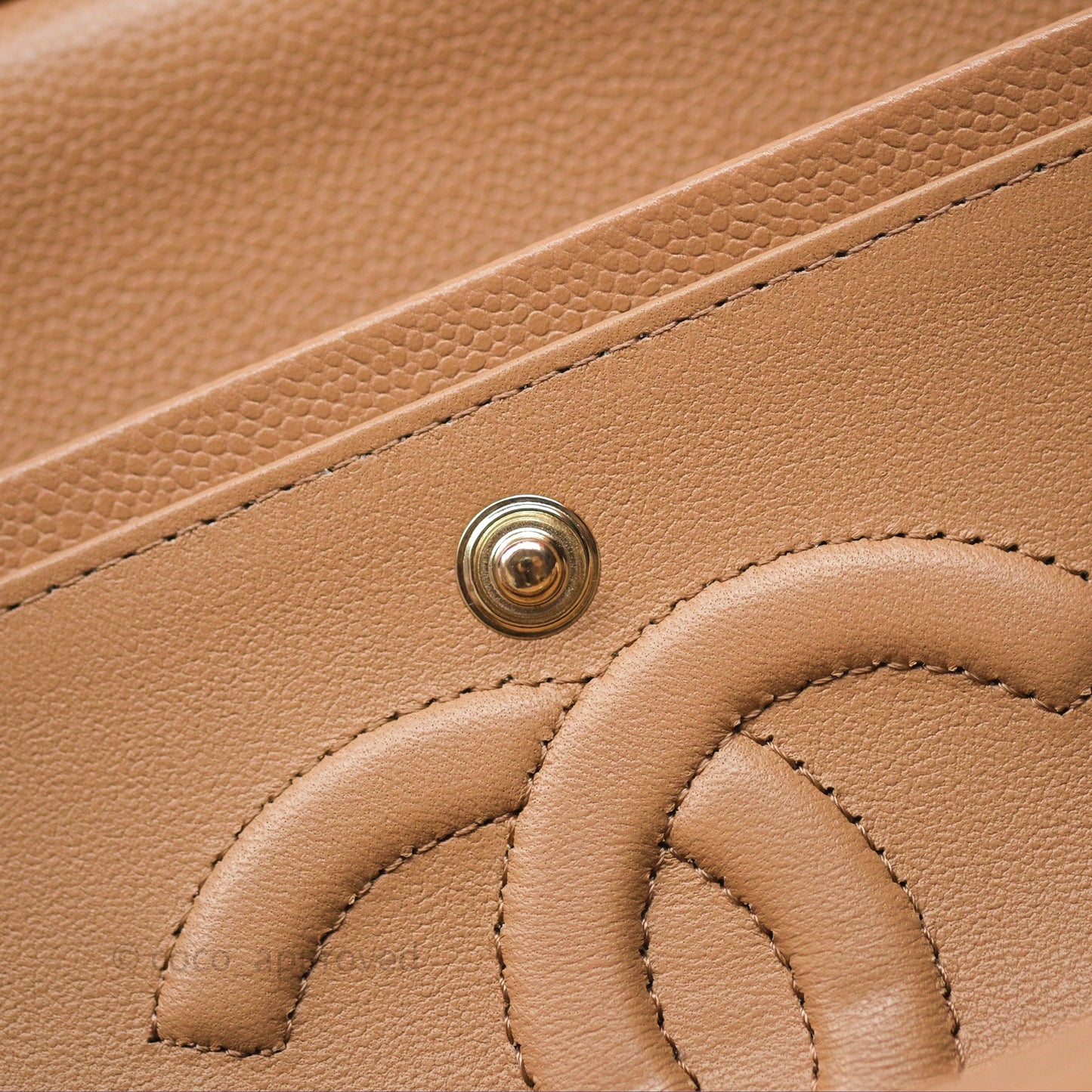 Chanel Classic M/L Medium Flap Dark Beige Caviar Gold Hardware