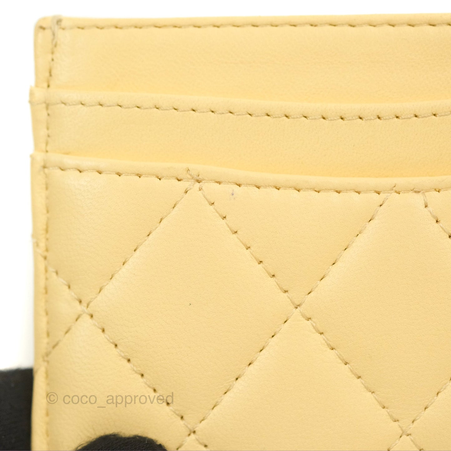 Chanel Classic Lambskin Flat Card Holder Yellow Gold Hardware