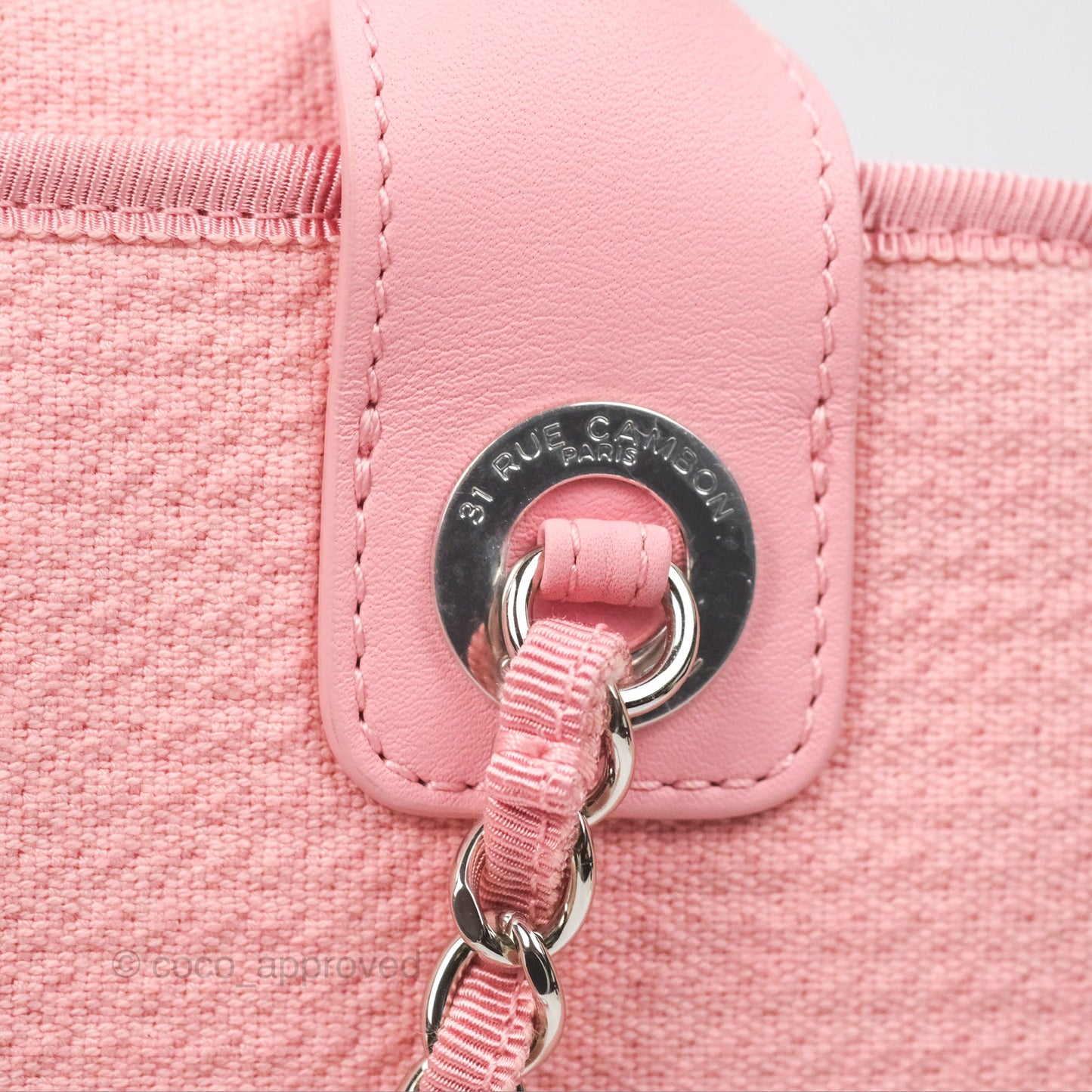 Chanel Deauville Bowling Bag Pink Silver Hardware