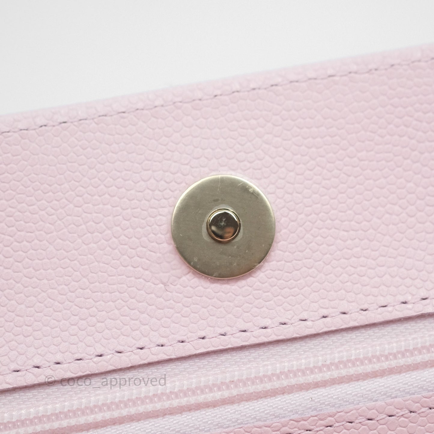 Chanel Classic Quilted Wallet on Chain WOC Light Pink Caviar Gold Hardware