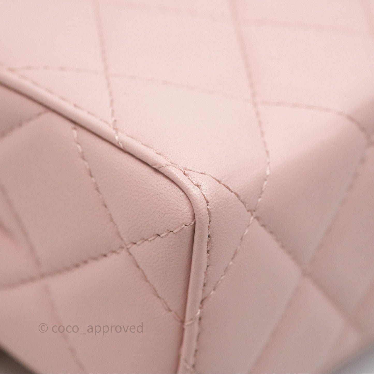 Chanel Top Handle Flap Bag Pink Lambskin Aged Gold Hardware 23S