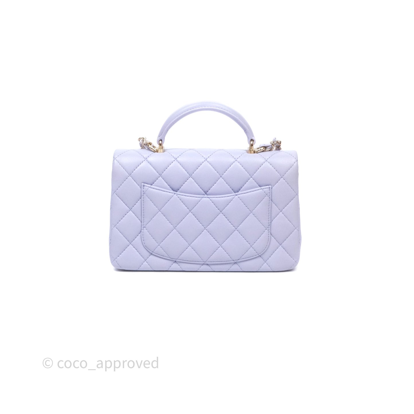 Chanel Top Handle Mini Rectangular Flap Bag Lilac Lambskin Gold Hardware