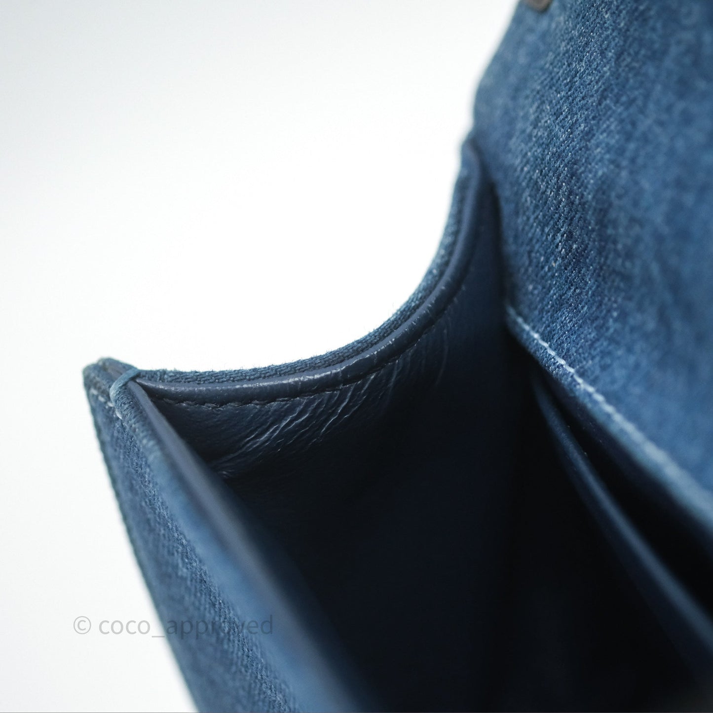 Chanel Small Boy Blue Denim Tweed Ruthenium Hardware