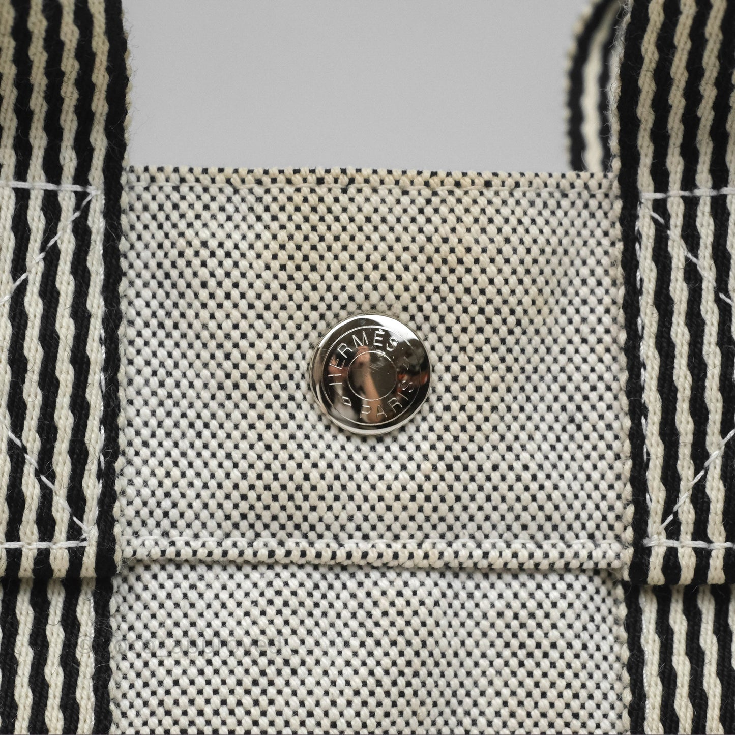 Hermès Herline Tote Bag Grey Canvas Palladium Hardware